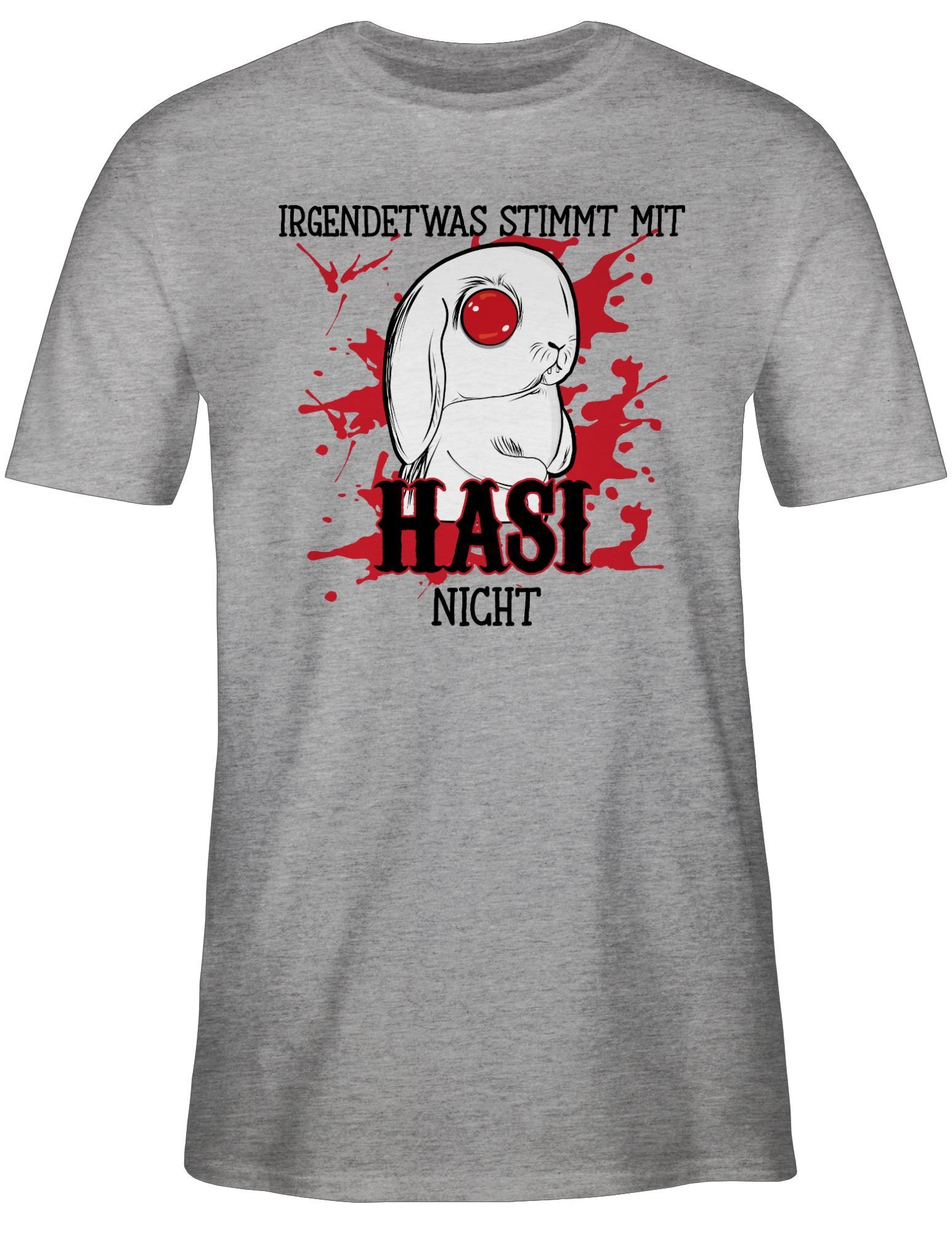 Shirtracer T-Shirt Irgendetwas stimmt mit Hasi nicht - Ostergeschenke - Herren Premium T-Shirt oder mit Osterhasen, Geschenke für Partner zu Ostern, kleine Ostergeschenke als Oster - Kleinigkeit