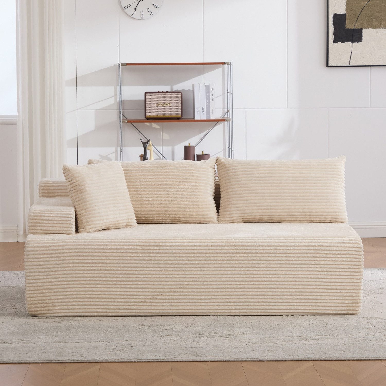 ANYSUN 2-Sitzer Doppelschlafsofa-Liegesessel, mit Armlehnen, ohne Montage, 172 cm, 30D-Schaumstoff, geeignet für Wohn- und Schlafzimmer