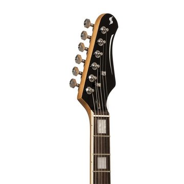 Stagg E-Gitarre SES-60 WHB E-Gitarre mit Korpus aus massiver Erle