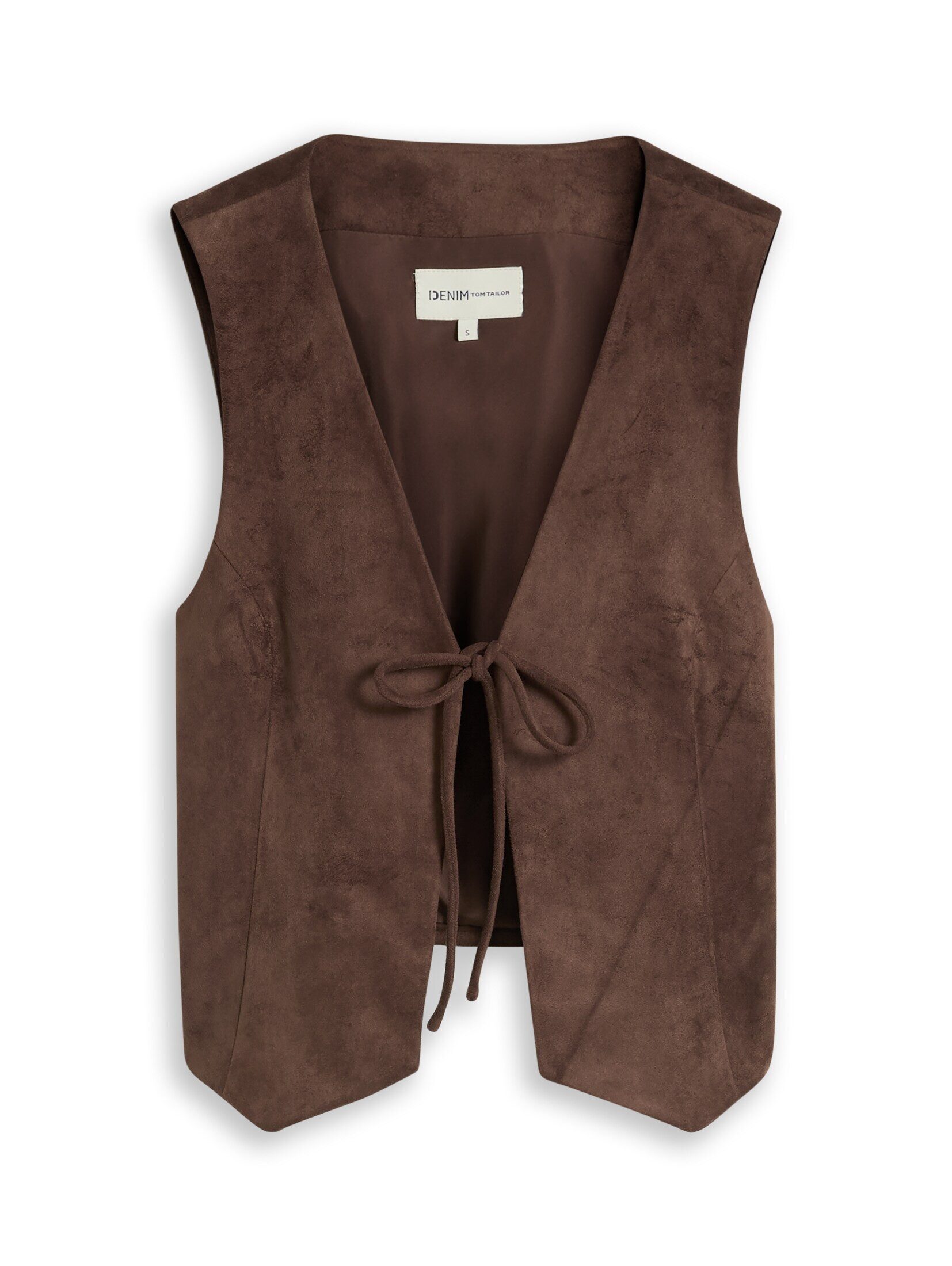 TOM TAILOR Denim Strickweste Blazer Slim Fit Weste in Wildlederoptik