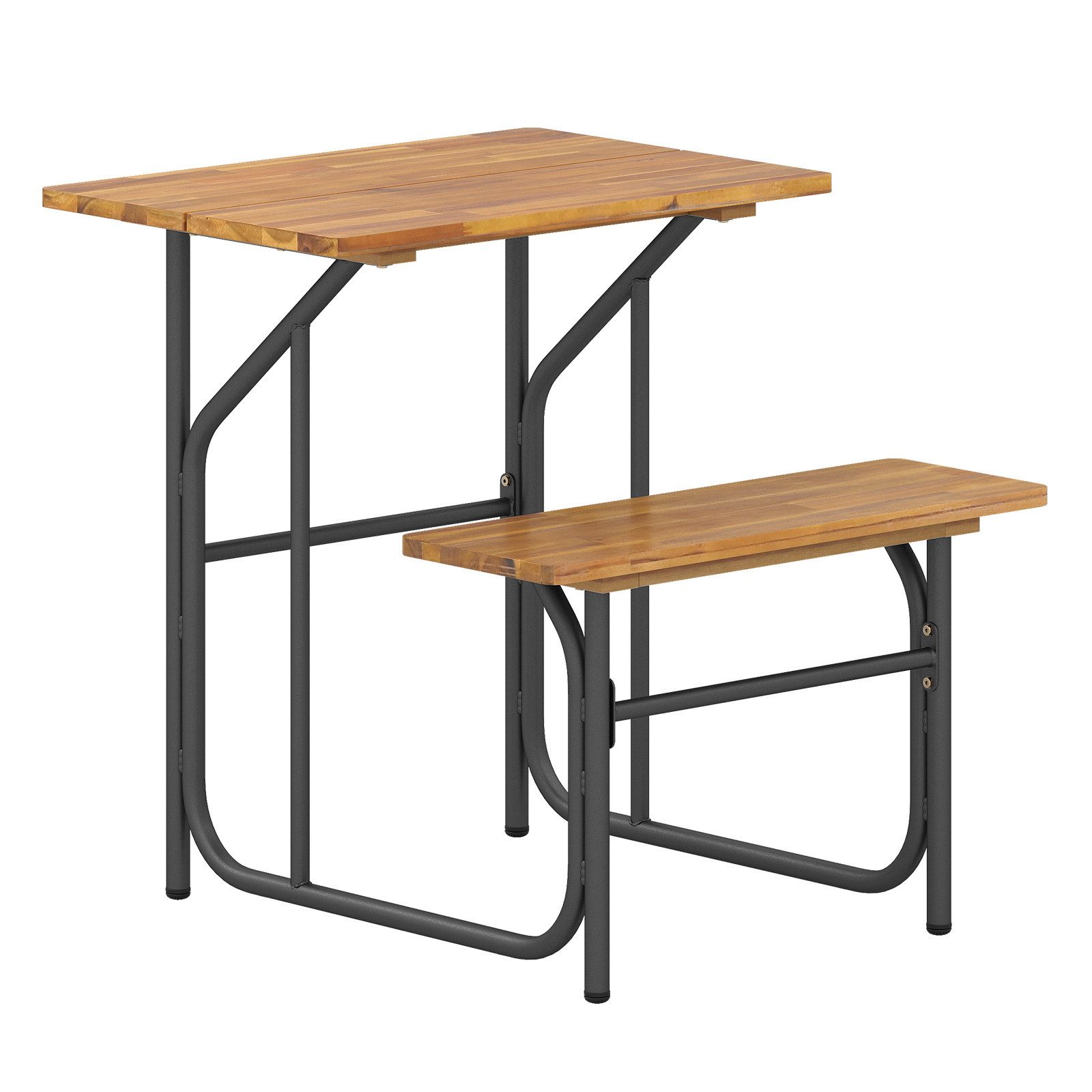 KOMFOTTEU Campingtisch, Gartenmöbel Set, Balkontisch mit Bank, Sitzgruppe für 1 Personen