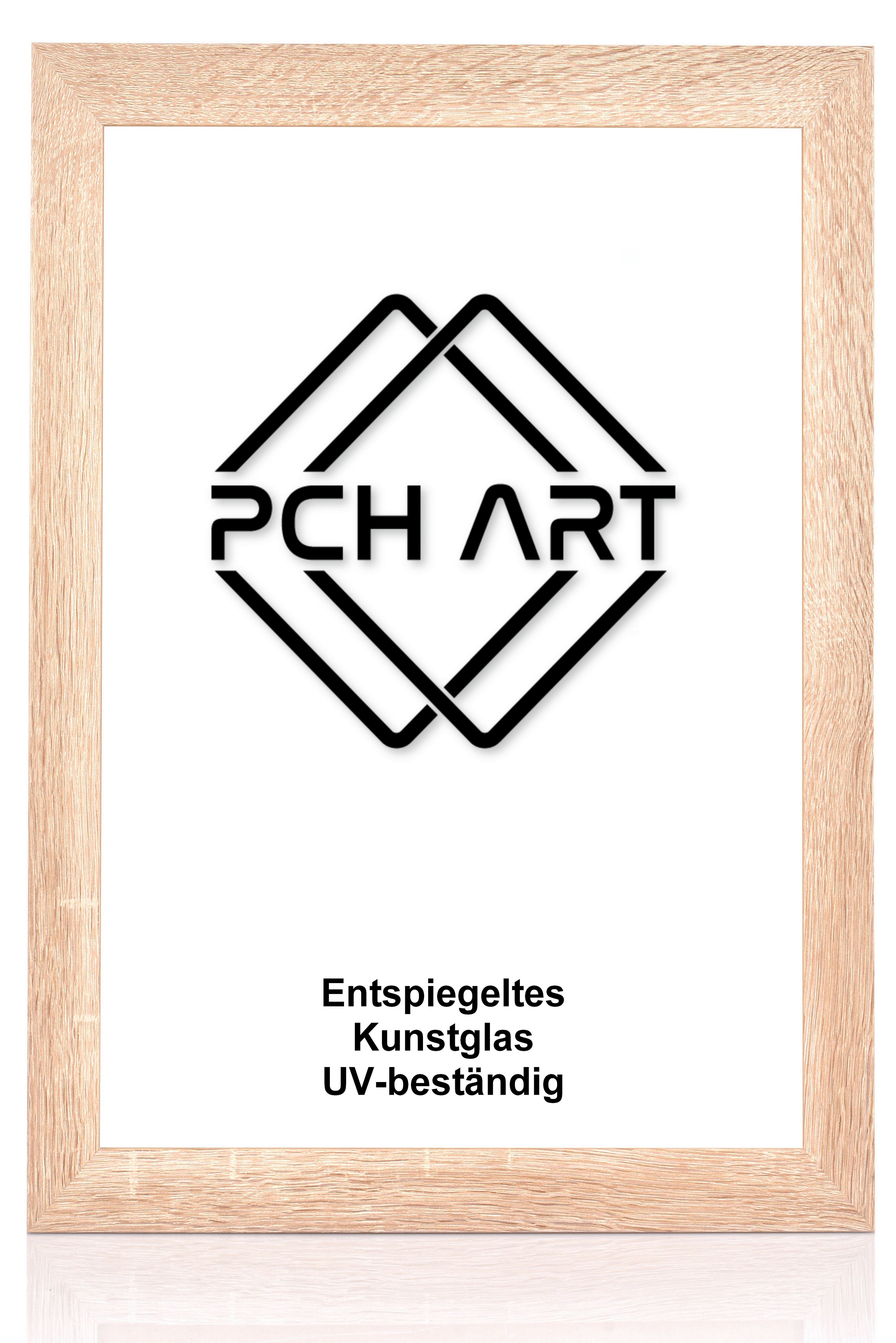 PCH[art] Bilderrahmen Foto Rahmen RIO in 40mm breite mit entspiegeltem Kunstglas, Moderne MDF Holzleiste in 40mm Breite