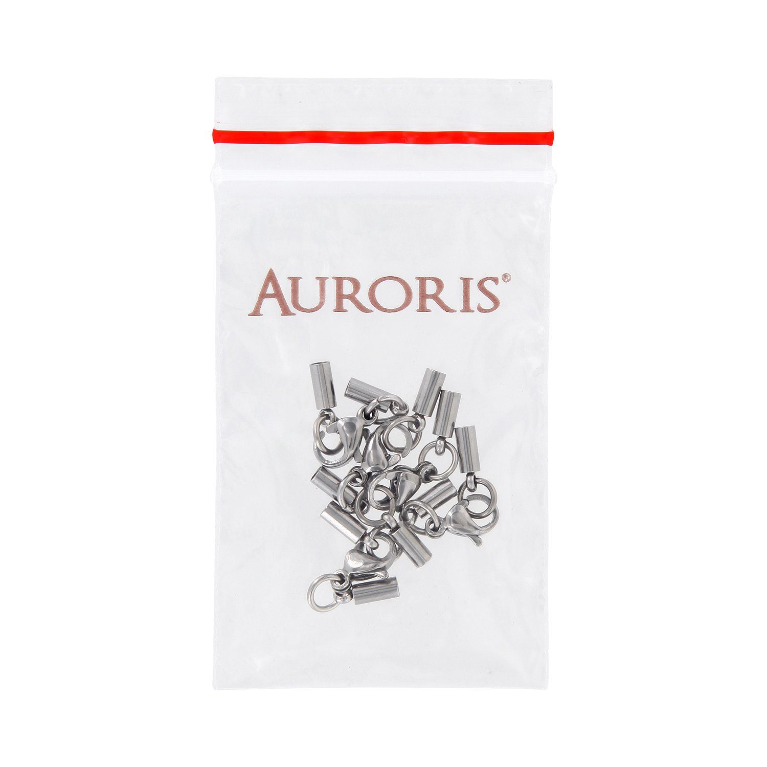 Auroris Schmuckset Karabinerverschluss Edelstahl, Stück Lochdurchmesser aus wählbar, 5 (5-tlg)
