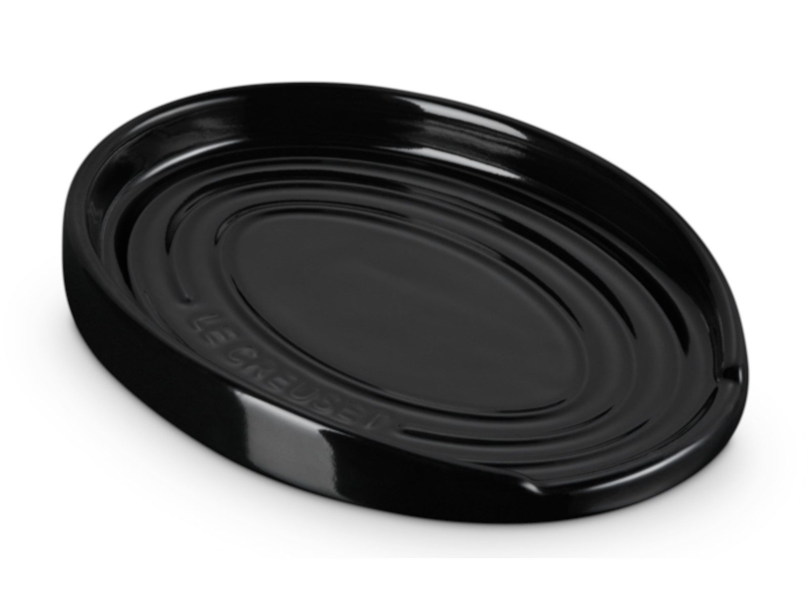 LE CREUSET Schüssel Löffelablage oval schwarz glänzend 16cm, Steingut, (Schüsseln & Schalen)