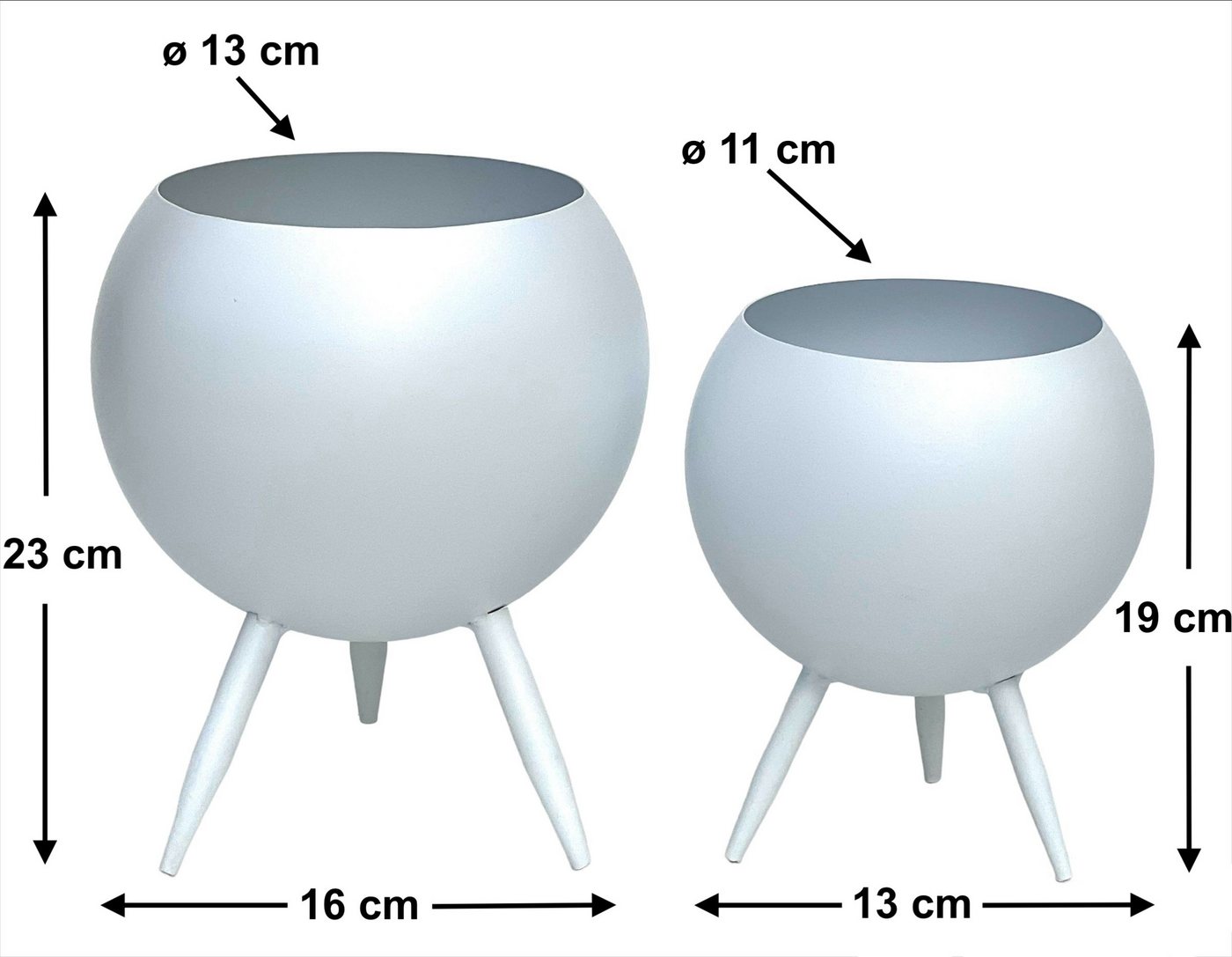 Thumbnail - DanDiBo Blumentopf Blumenhocker Metall mit Topf Weiß Blumenständer 2er Set Blumensäule