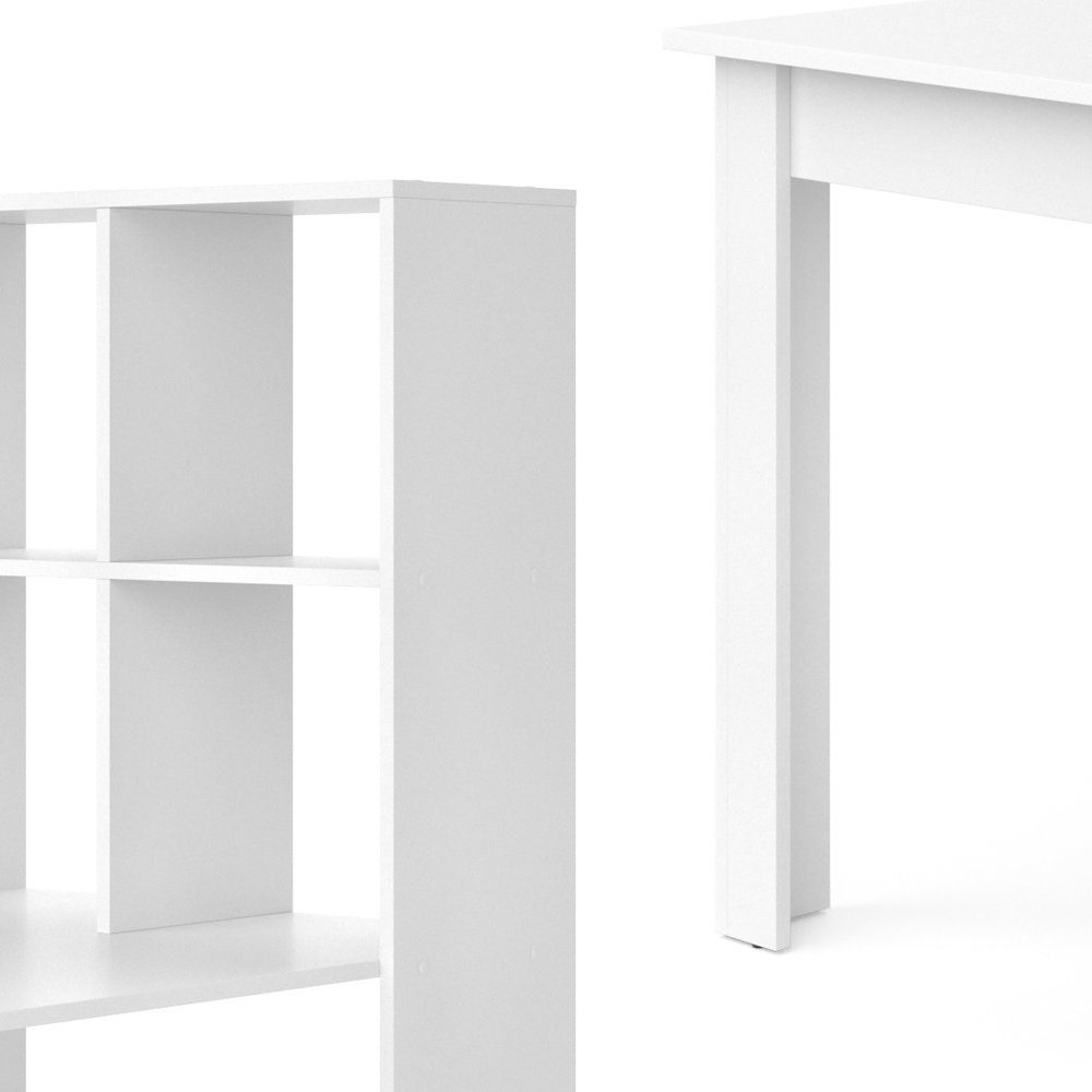 Raumteiler mit Weiß Regal GAEL Kombinationsschreibtisch Regal-Schreibtisch Vicco