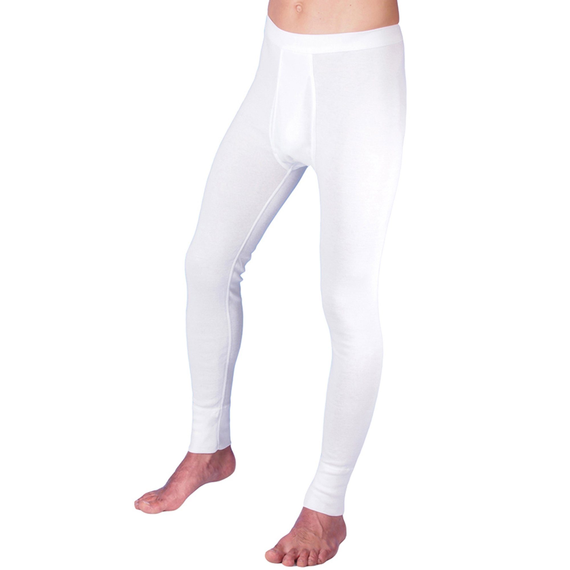 HERMKO Lange Unterhose Long Johns, lange Unterwäsche, Underwear Tights mit Eingriff,100 % Bio-Baumwolle, Weichbund, elast. Beinabschlüsse
