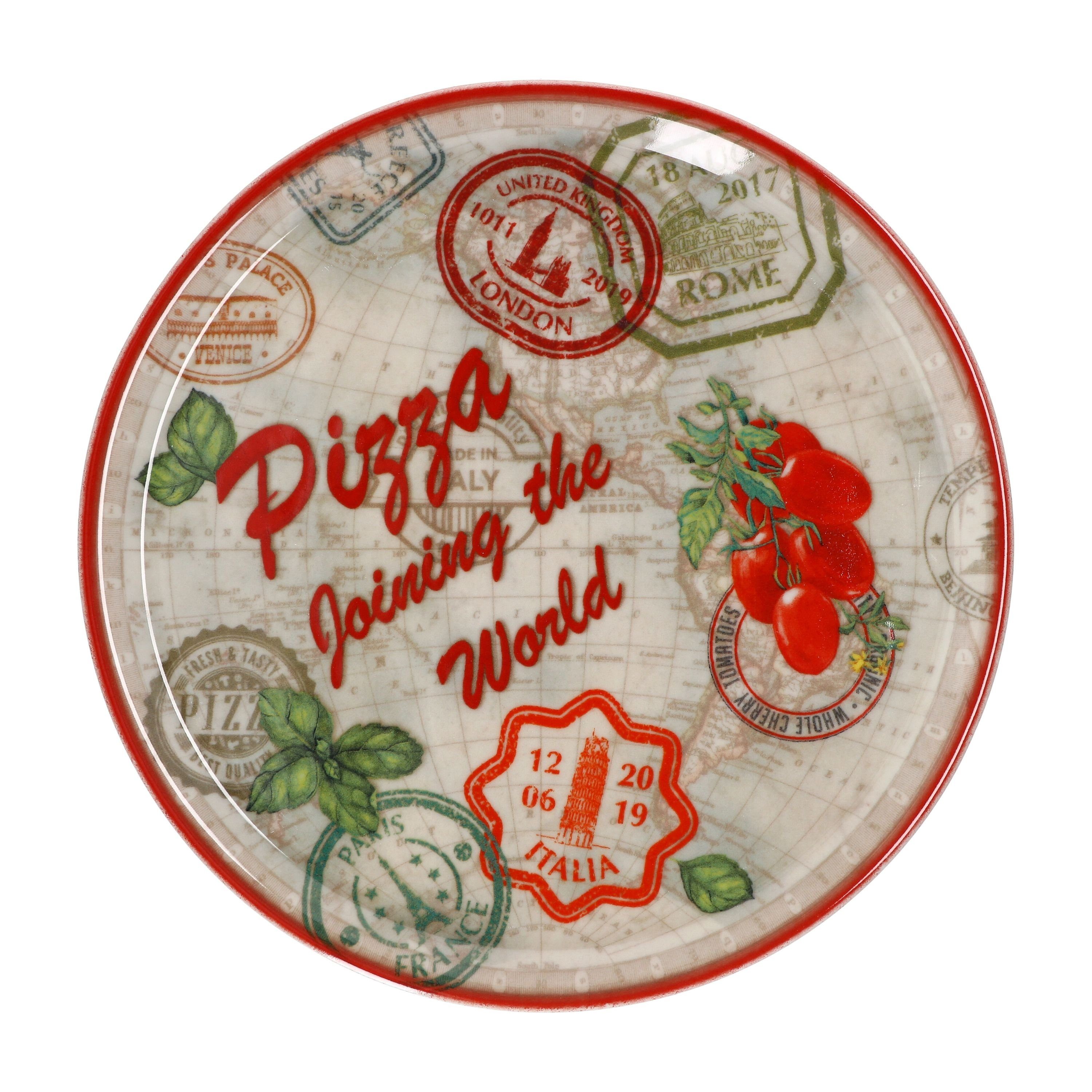 Rom Set Pizzateller - Pizzateller Charme 31cm - 04019#ZCHAR 6er MamboCat - Red rot