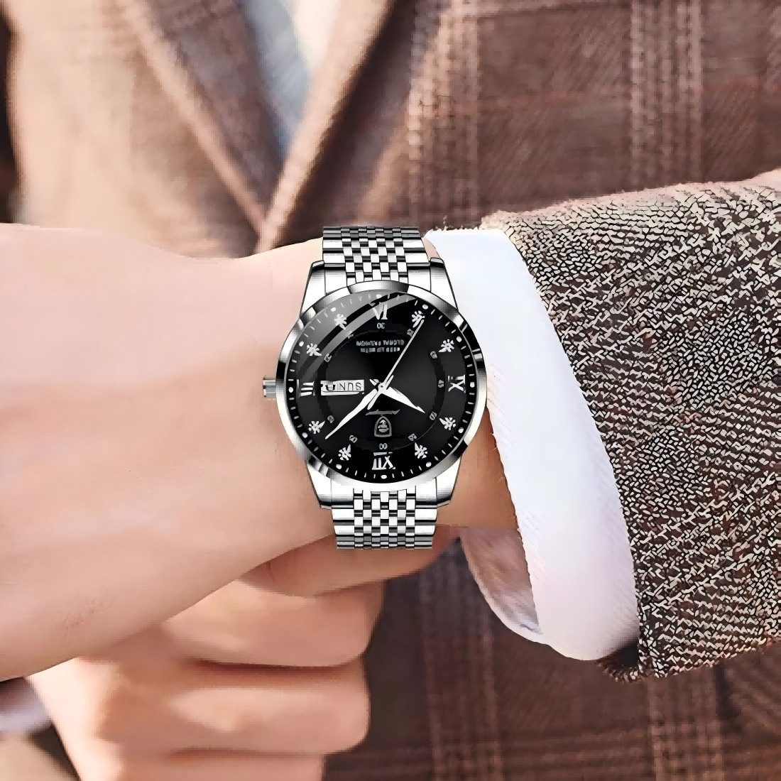 Toomoke Quarzuhr Quarzuhr Herren, Chronographenuhr, Edelstahlarmbanduhr, (Q günstig online kaufen
