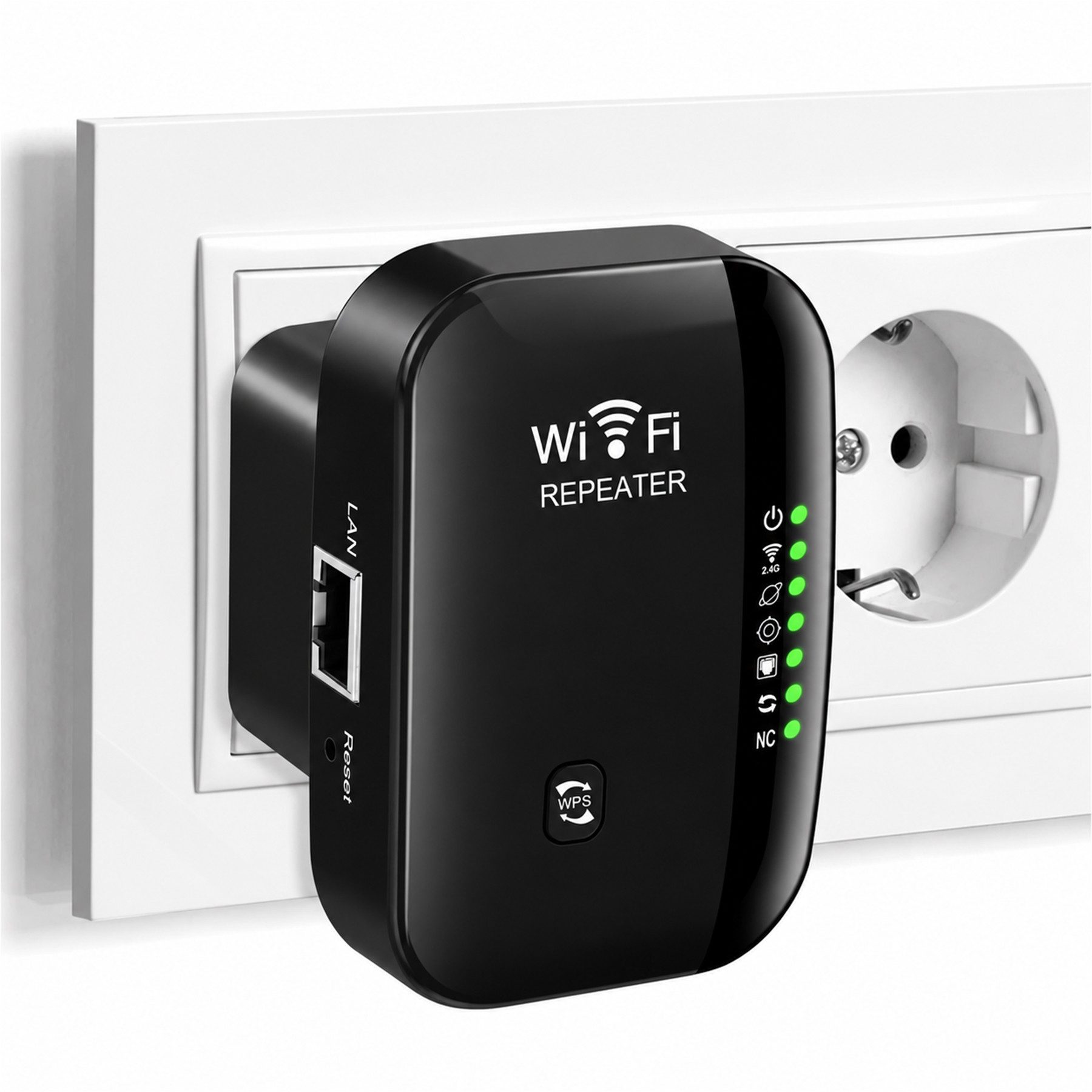 Senmudi WiFi Extender Booster, WLAN Repeater Verstärker Bis Zu 5000sq WLAN-Router, mit 300 Mbps,2,4GHz WiFi Mit Ethernet Port Zu Allen Geräten