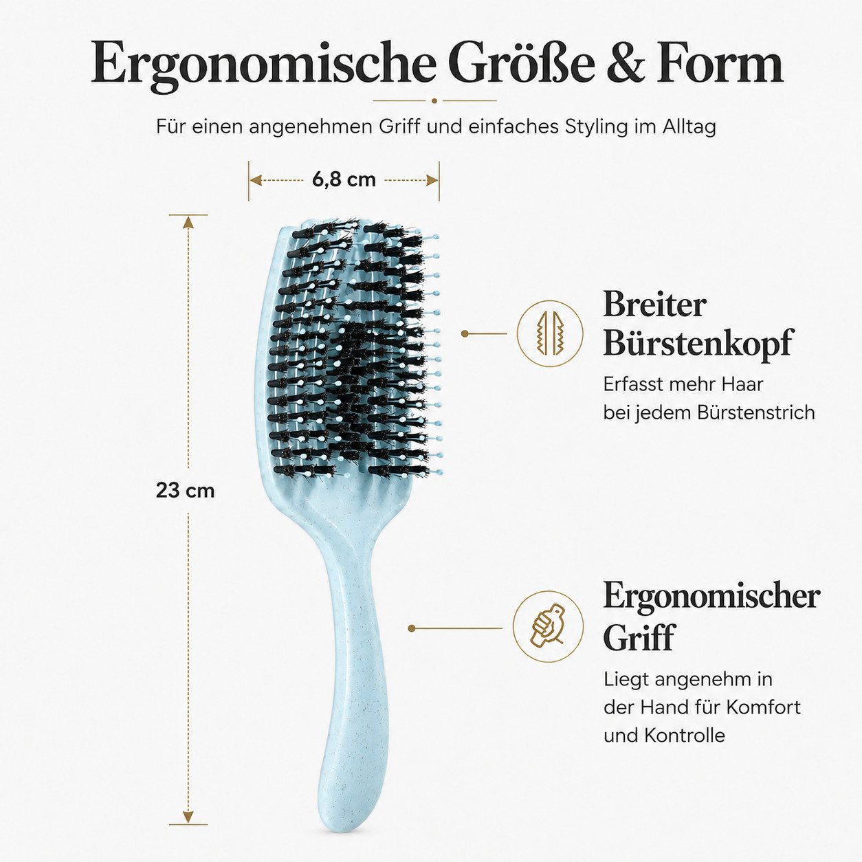 XEOOCE Haarkamm Haarbürste Blau, Entwirrbürste für Damen, Styling & Haarpflege, (Packung, mit Borsten)