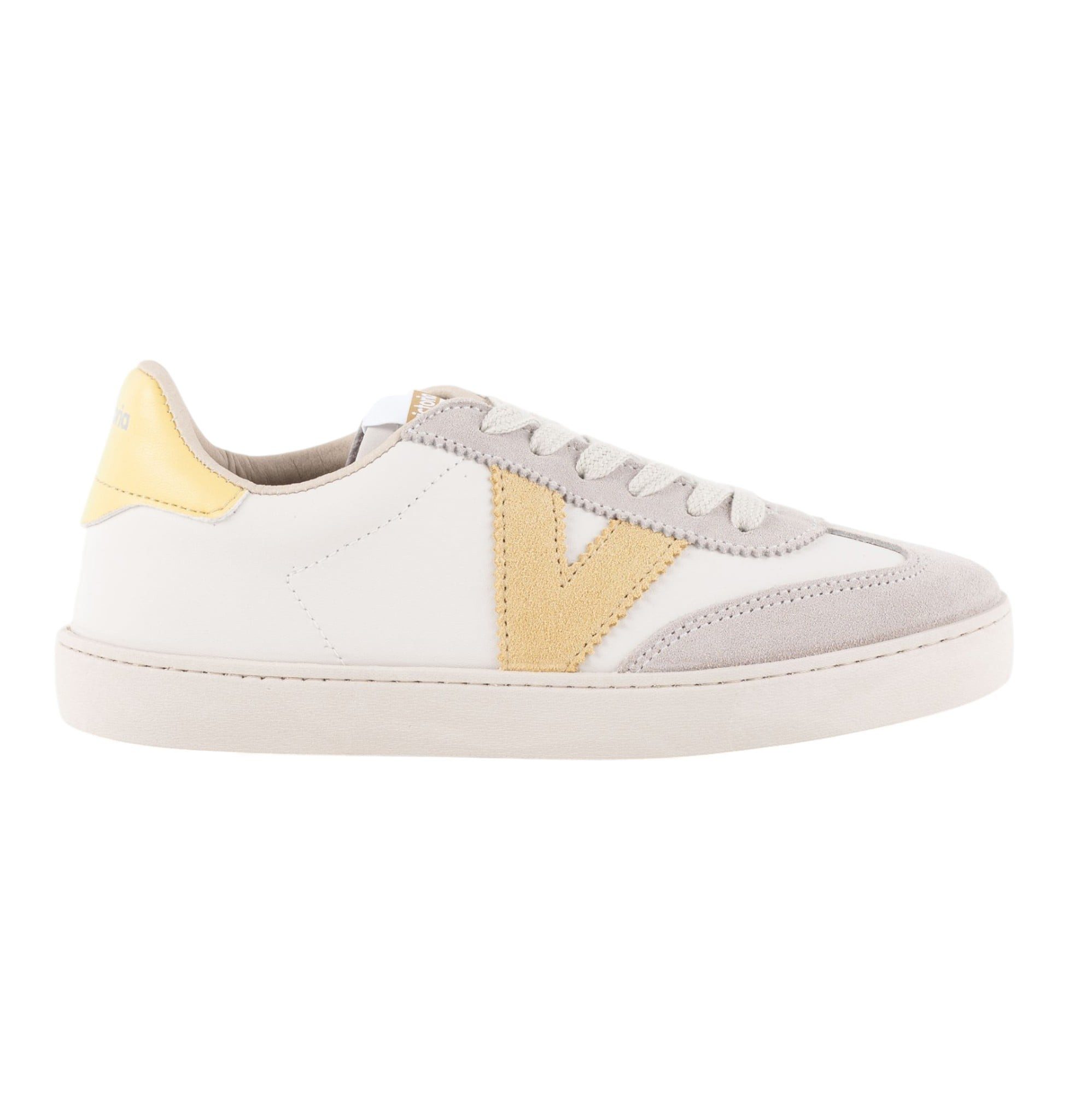 Victoria Berlin Ciclista (Lederoptik/Velourleder) - weiss/gelb Sneaker