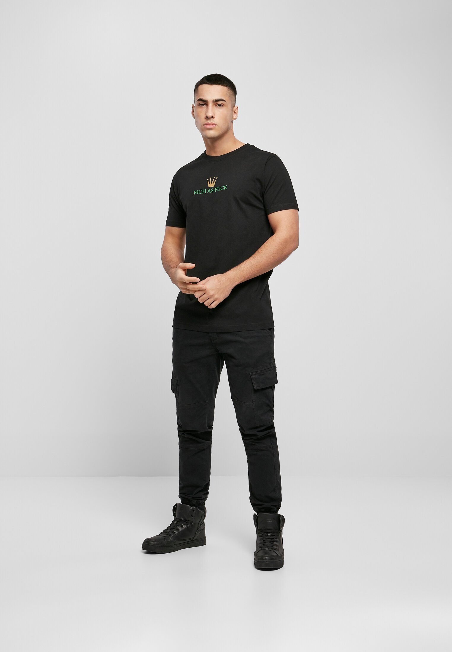 MisterTee T-Shirt Herren Rich As Fuck Tee (1-tlg) black