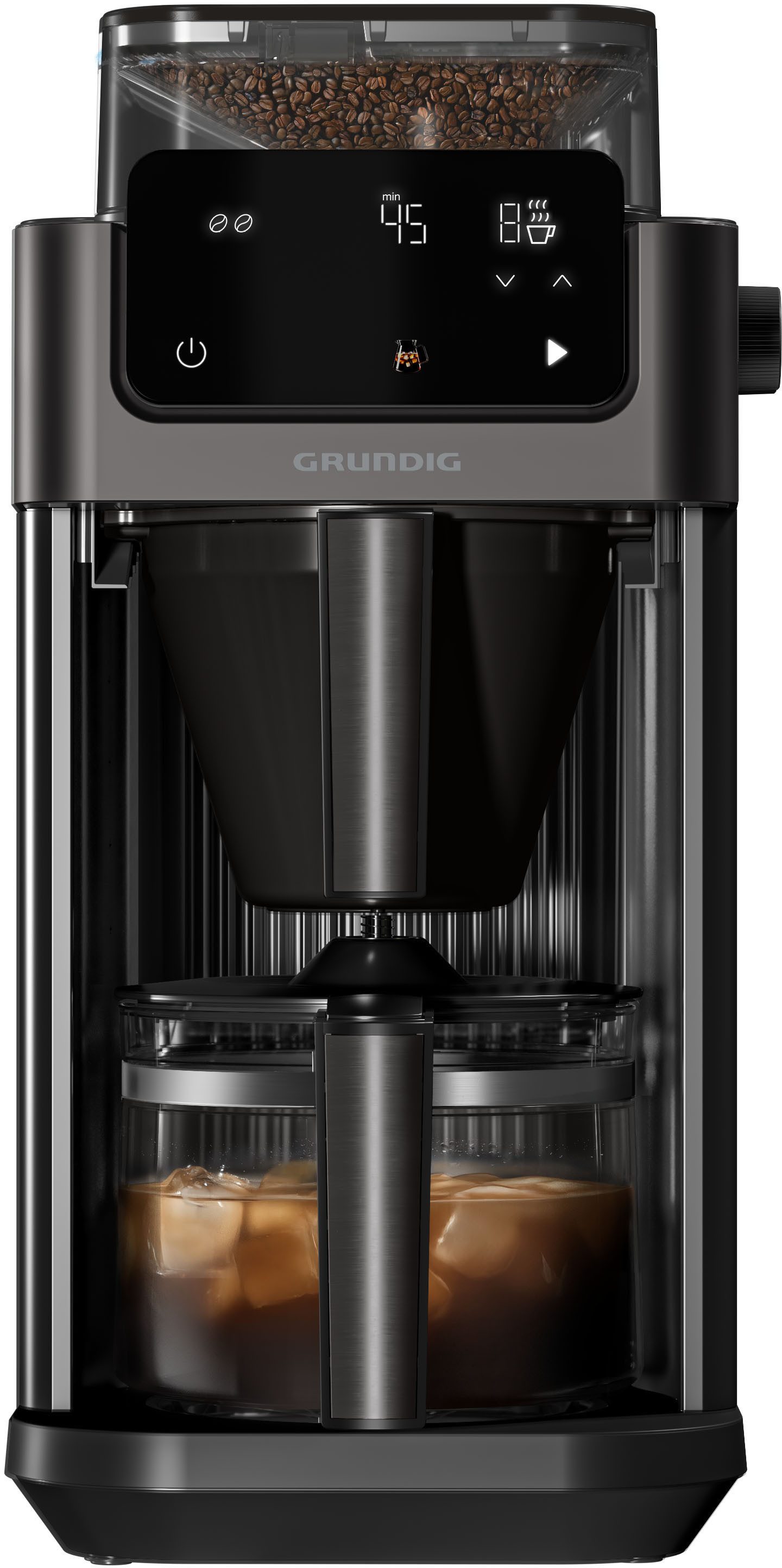 Grundig Kaffeemaschine mit Mahlwerk KM 9518, Permanentfilter, Cold Brew Funktion