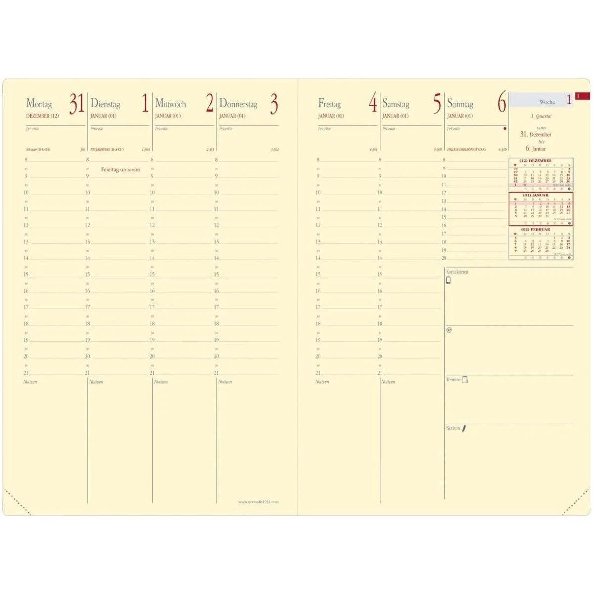 Thumbnail - Quo Vadis Buchkalender Buchkalender Minister Prestige 16x24cm Luna camel 2026