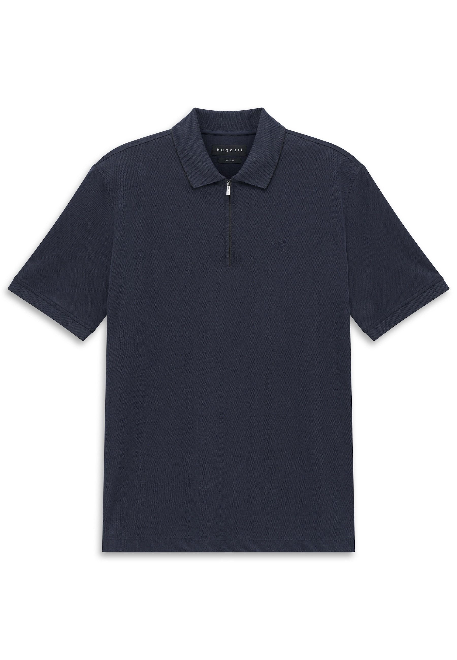 bugatti Poloshirt mit kurzem Reißverschluss