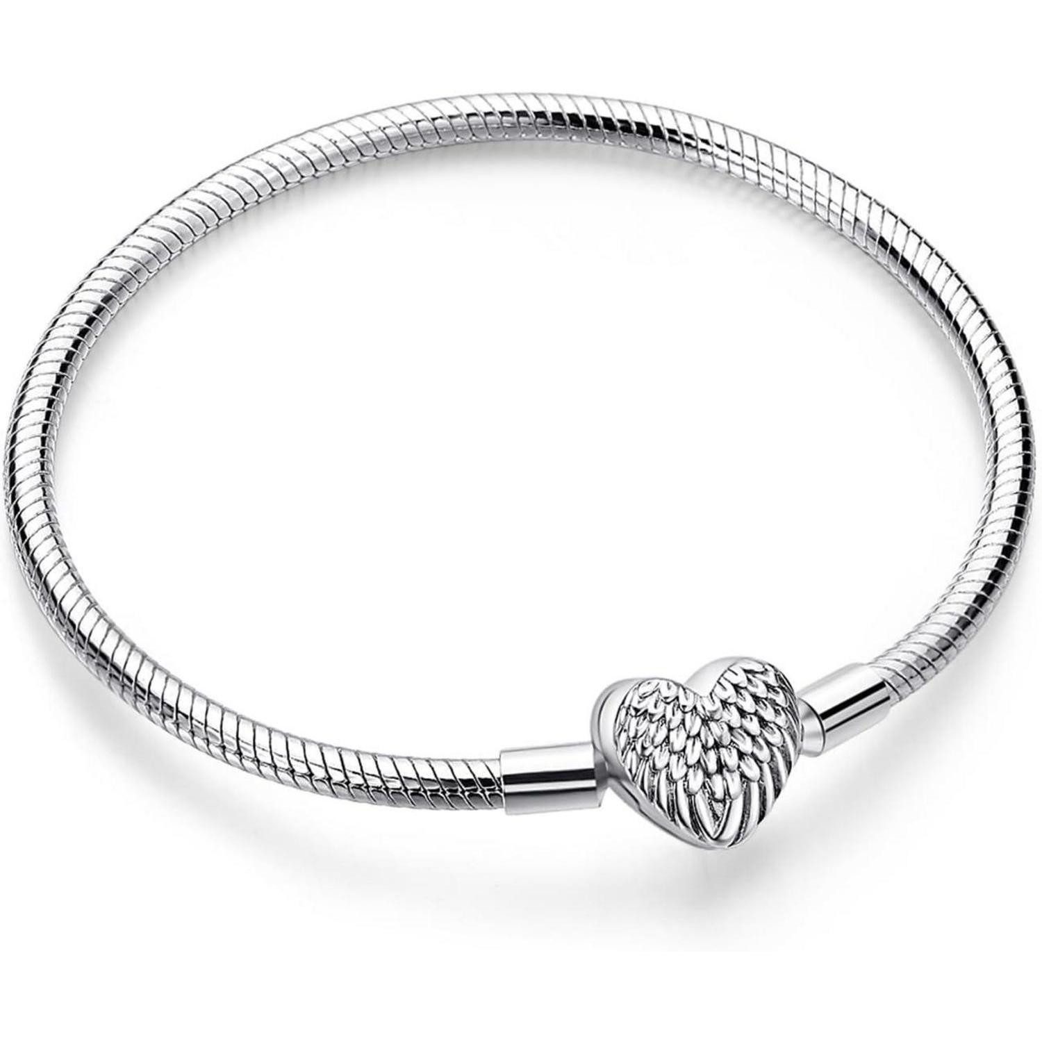 Charm-Armband Armband Schlangen Damen Charm Kugelverschluss 925 Silber BR003B 21CM