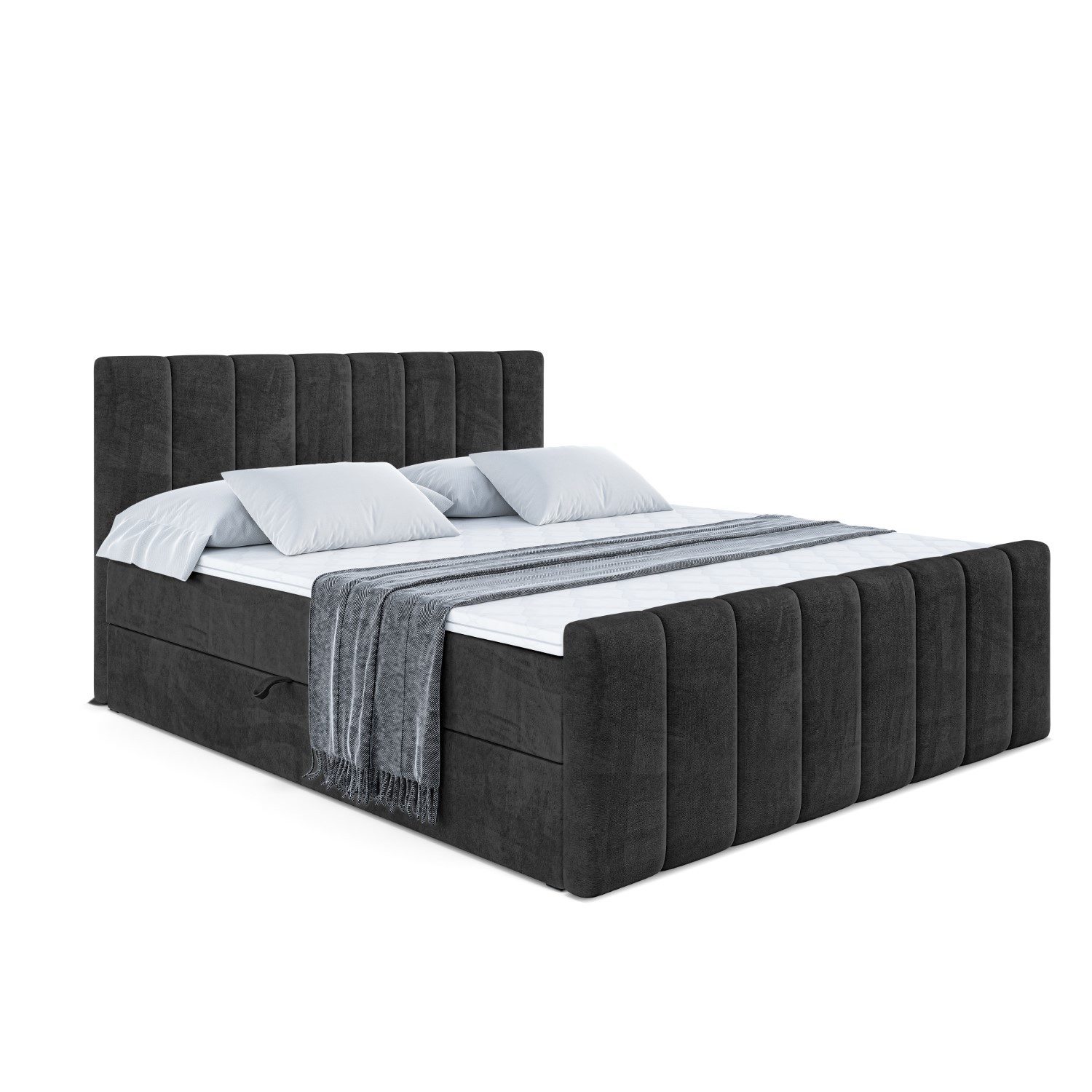 ALTDECOR Boxbett OTTA-Z (Multipocket-Matratze H4, H3 Matratze Bonellfederung, Topper, Kopfteil), Doppelbett mit Fußteil