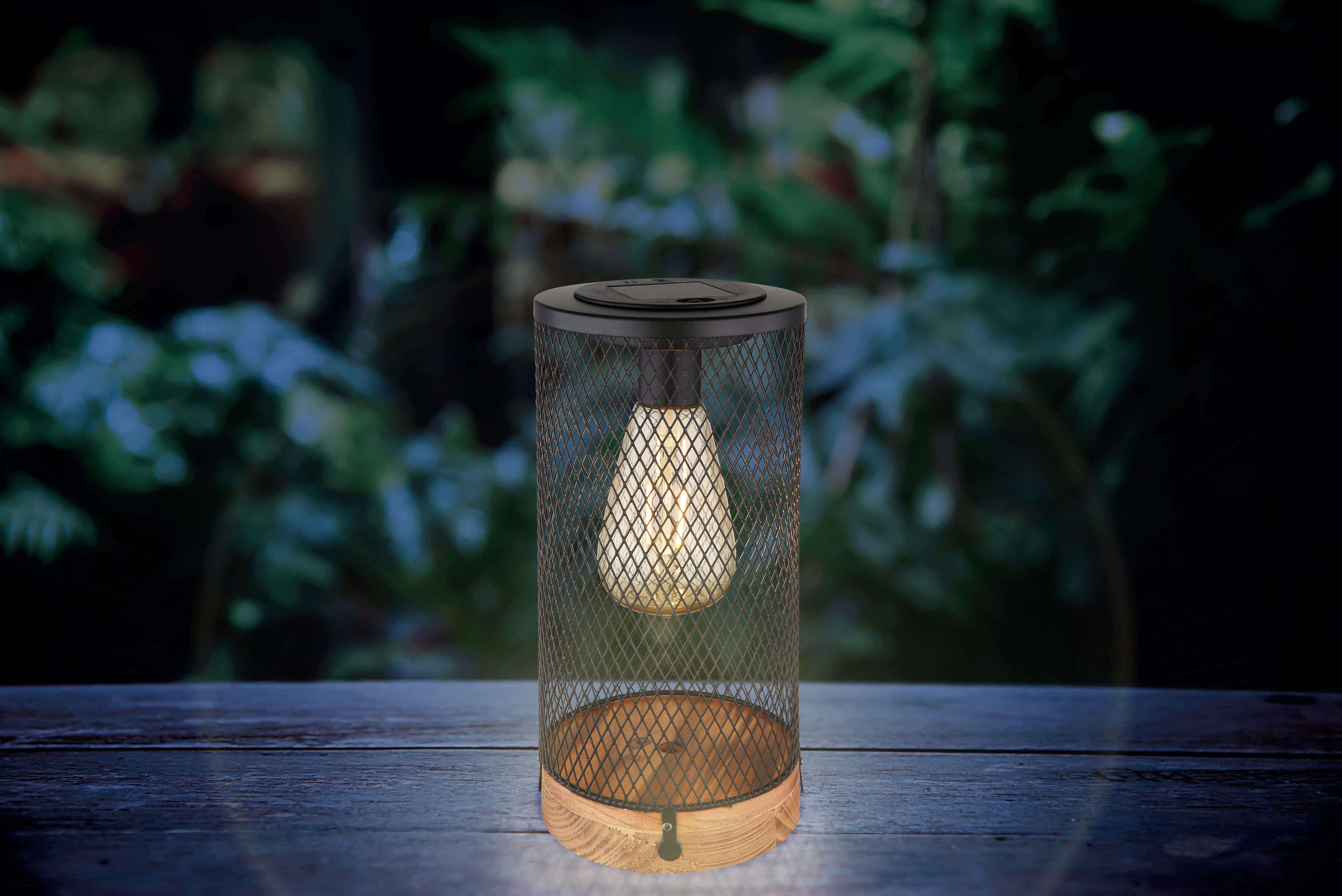 GLOBO LIGHTING LED Solarleuchte SOLARLEUCHTE HOLZ günstig online kaufen