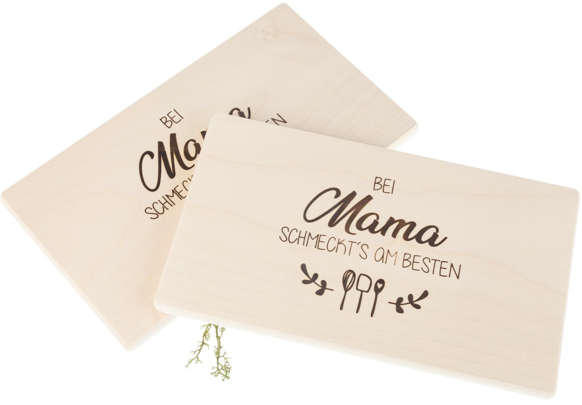 Holz Frank Frühstücksbrett Frühstücksbrett FSC® Ahorn 26 x 15 cm - Bei Mama schmeckts am besten, Holz