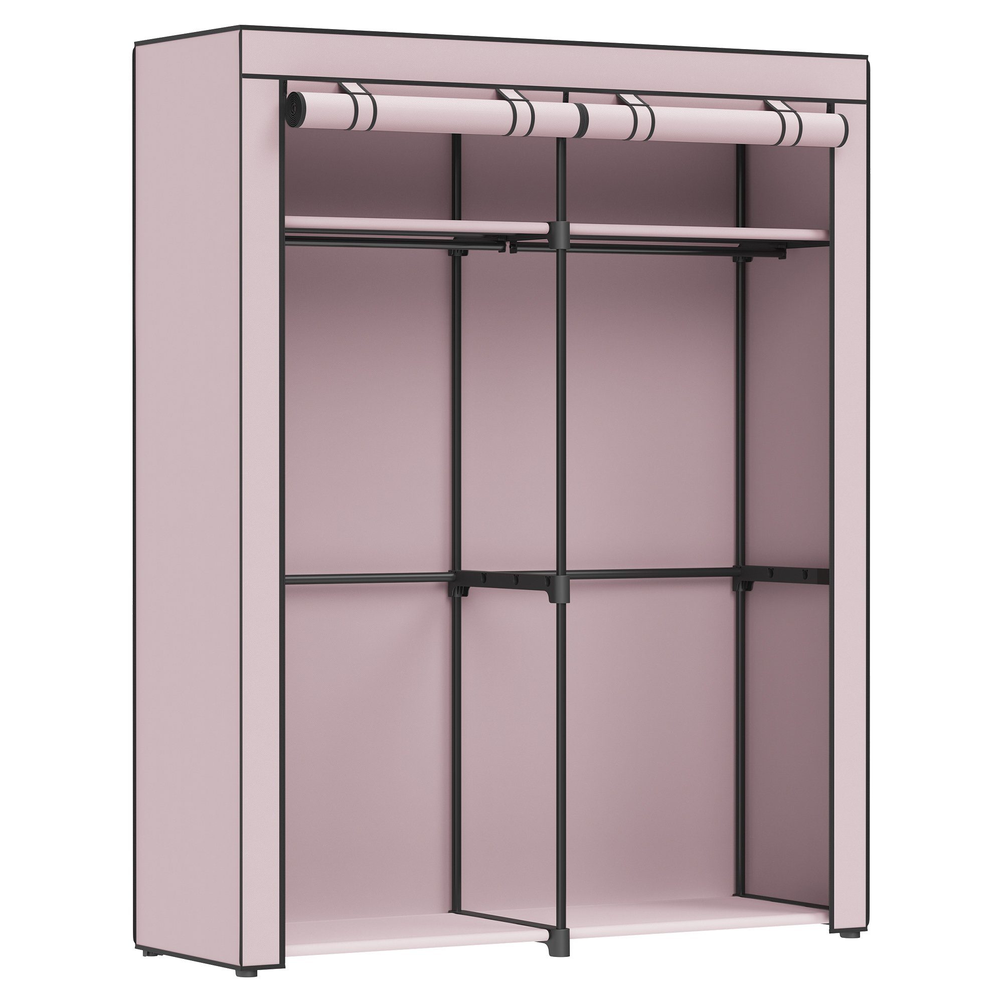SONGMICS Stoffschrank Stoffschrank mit 2 Kleiderstangen, faltbare Garderobe, 1 er/2er Set – Bild 3 von 5