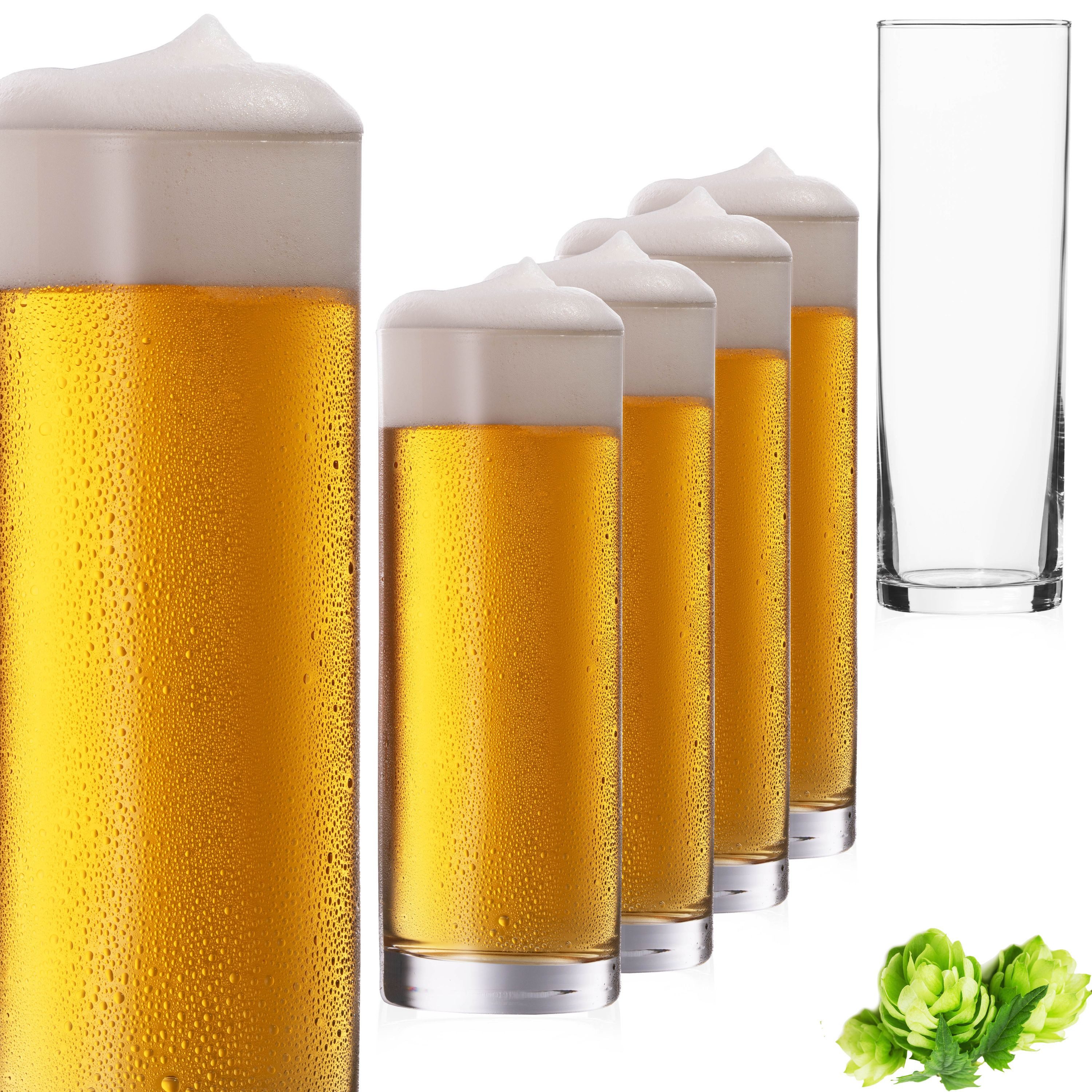 PLATINUX Bierglas Hohe Biergläser, Glas, 500ml (max. 630ml) Set 6-Teilig Kölschglas Spülmaschinengeeignet