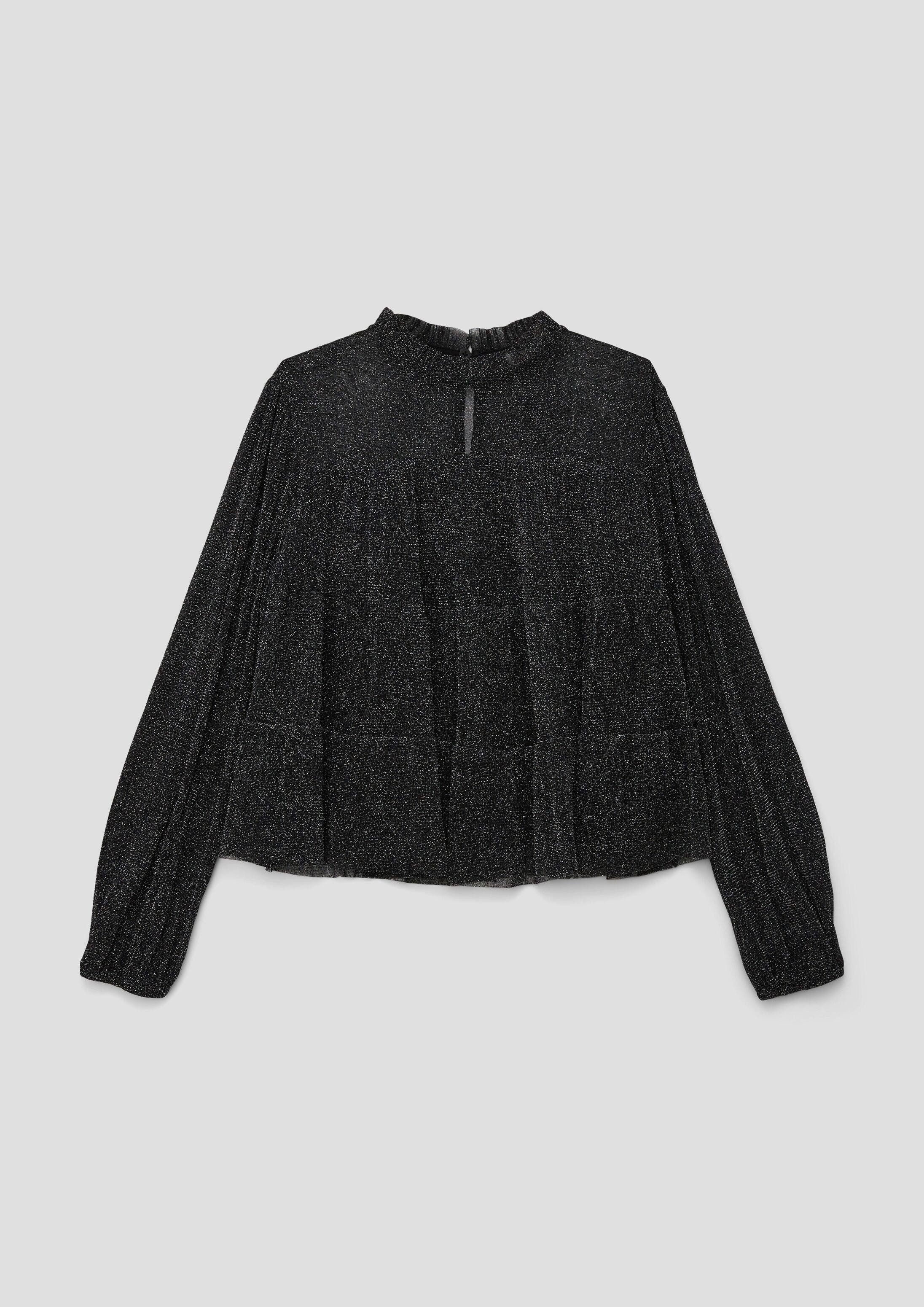 s.Oliver Langarmbluse Bluse Mesh-Bluse mit Glitzergarn