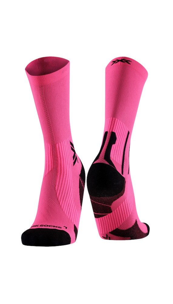 Laufsocken Run Perform Crew fluo pink/schwarz Herren - 1 Paar