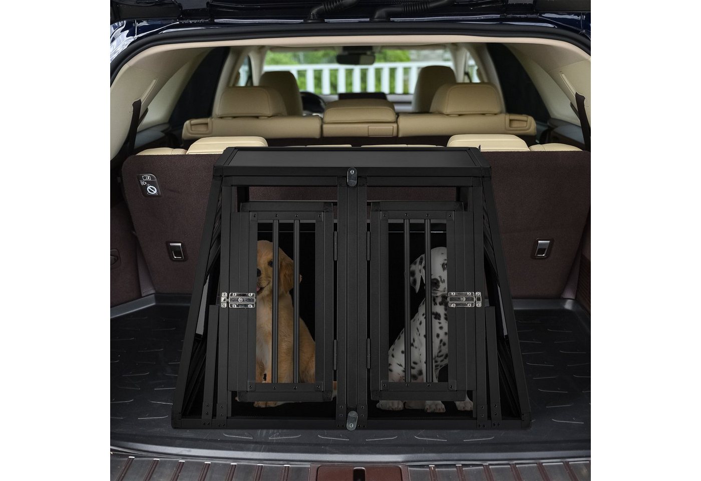 Thumbnail - relaxdays Hunde-Transportbox Hundebox Auto mit Trennwand