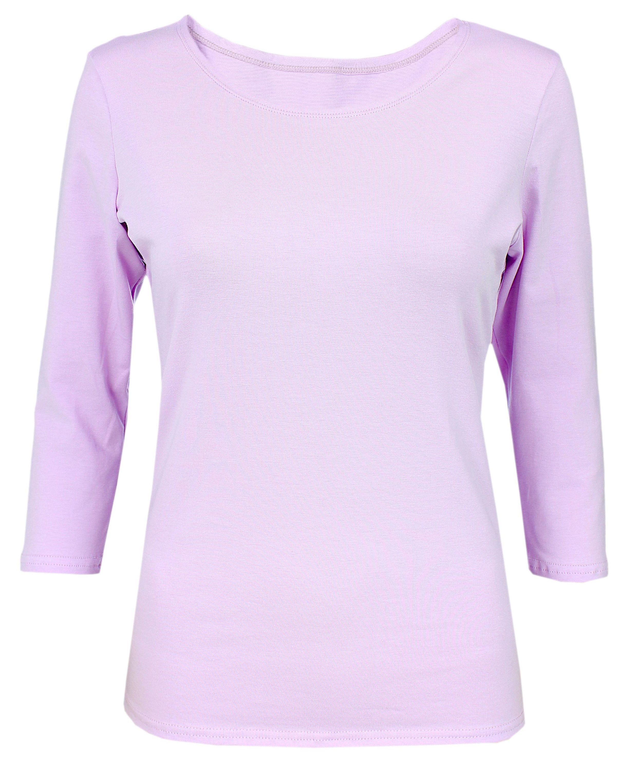 Alkato Longshirt Alkato Damen Shirt 3/4 Arm mit Rundhals
