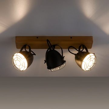 etc-shop LED Deckenleuchte, Leuchtmittel nicht inklusive, Deckenlampe schwarz Wohnzimmerleuchte Landhaus