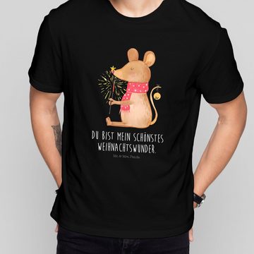 Mr. & Mrs. Panda T-Shirt Weihnachtsmaus - Schwarz - Geschenk, Weihnachten, Jubiläum, Advent, M (1-tlg)