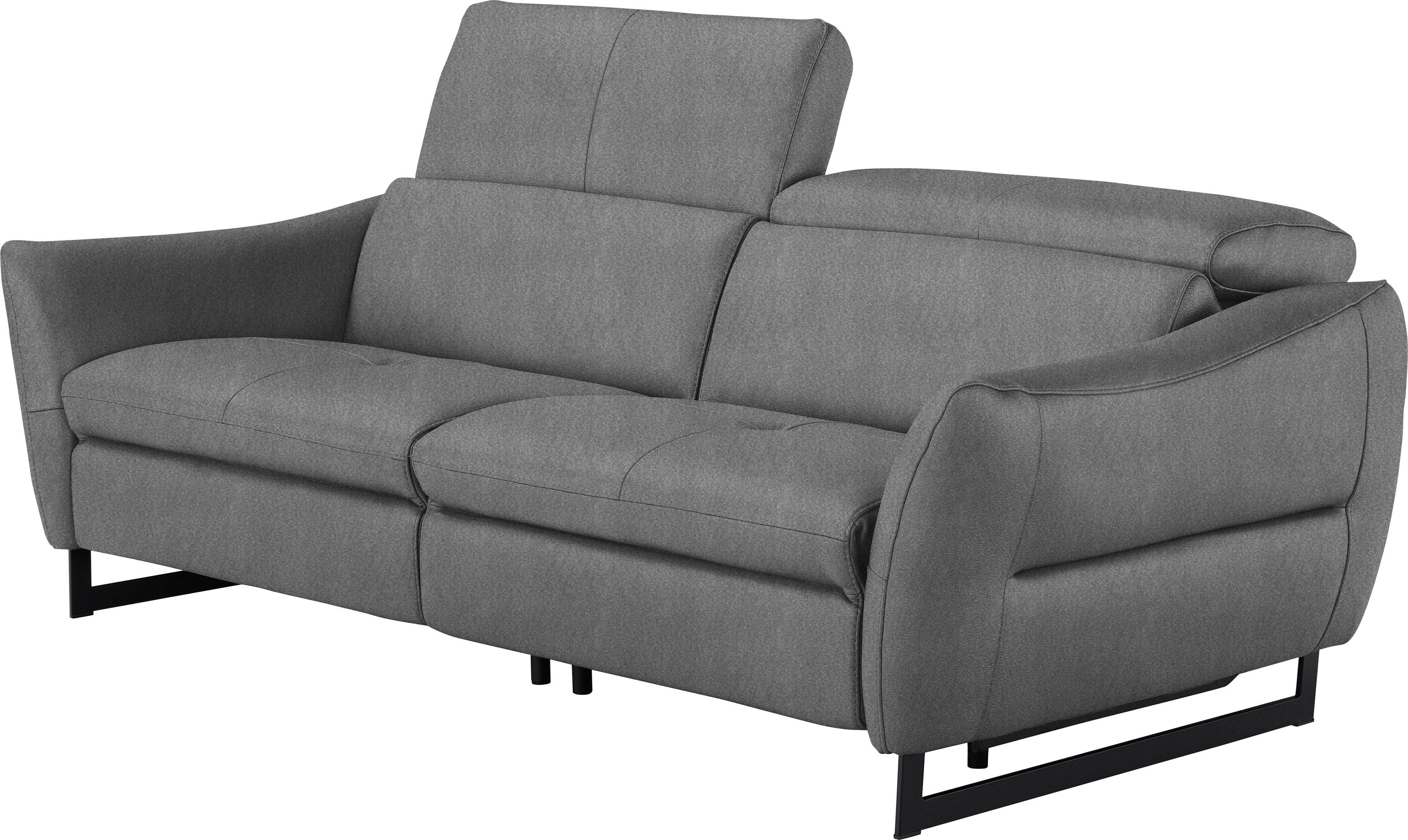Egoitaliano 2,5-Sitzer Dafne, elegantes Designsofa mit hohem Sitzkomfort, wahlw. mit elektrischer Relaxfunktion, Kopfteile manuell verstellbar
