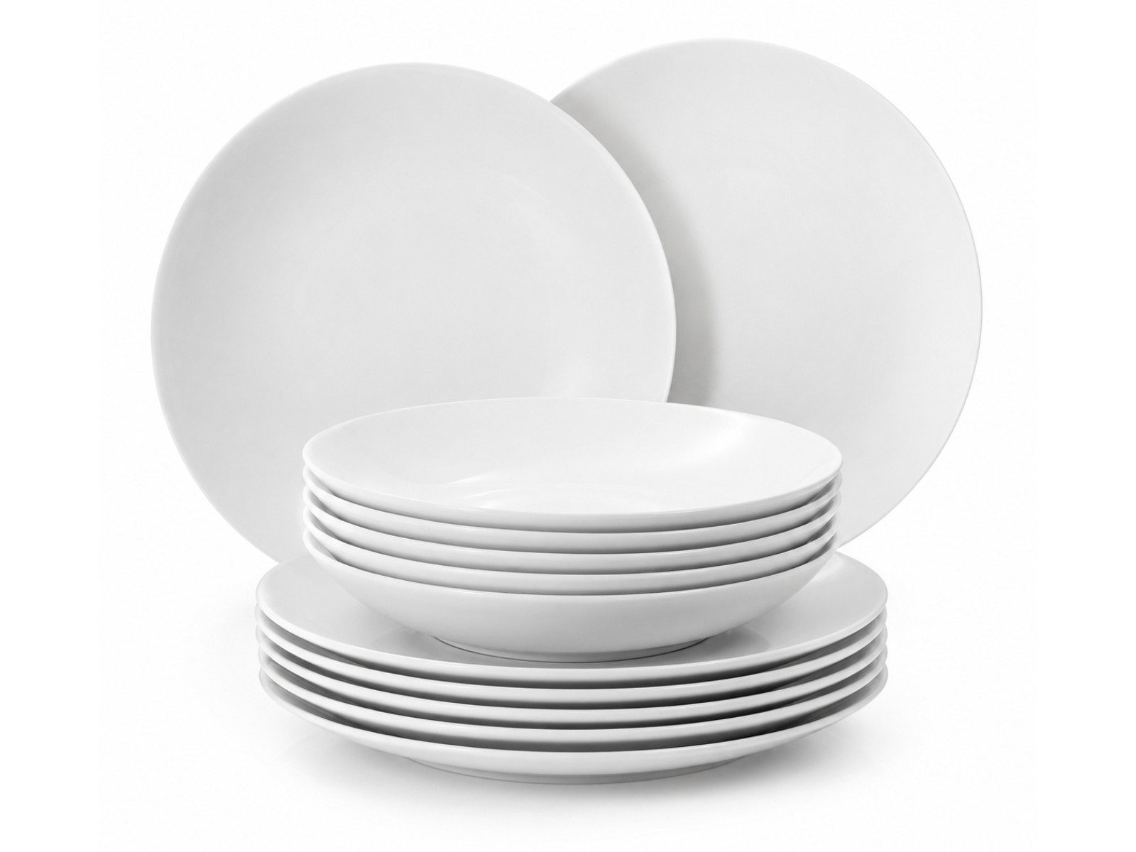 Rosenthal Geschirr-Set TAC Gropius Weiss Tafelset 12tlg, Porzellan
