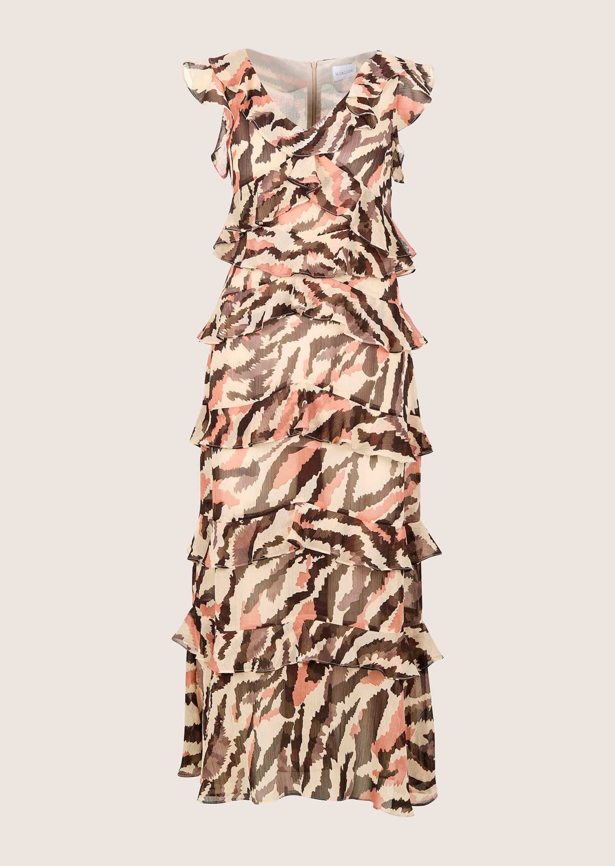Midikleid Sommerkleid mit Animal-Print