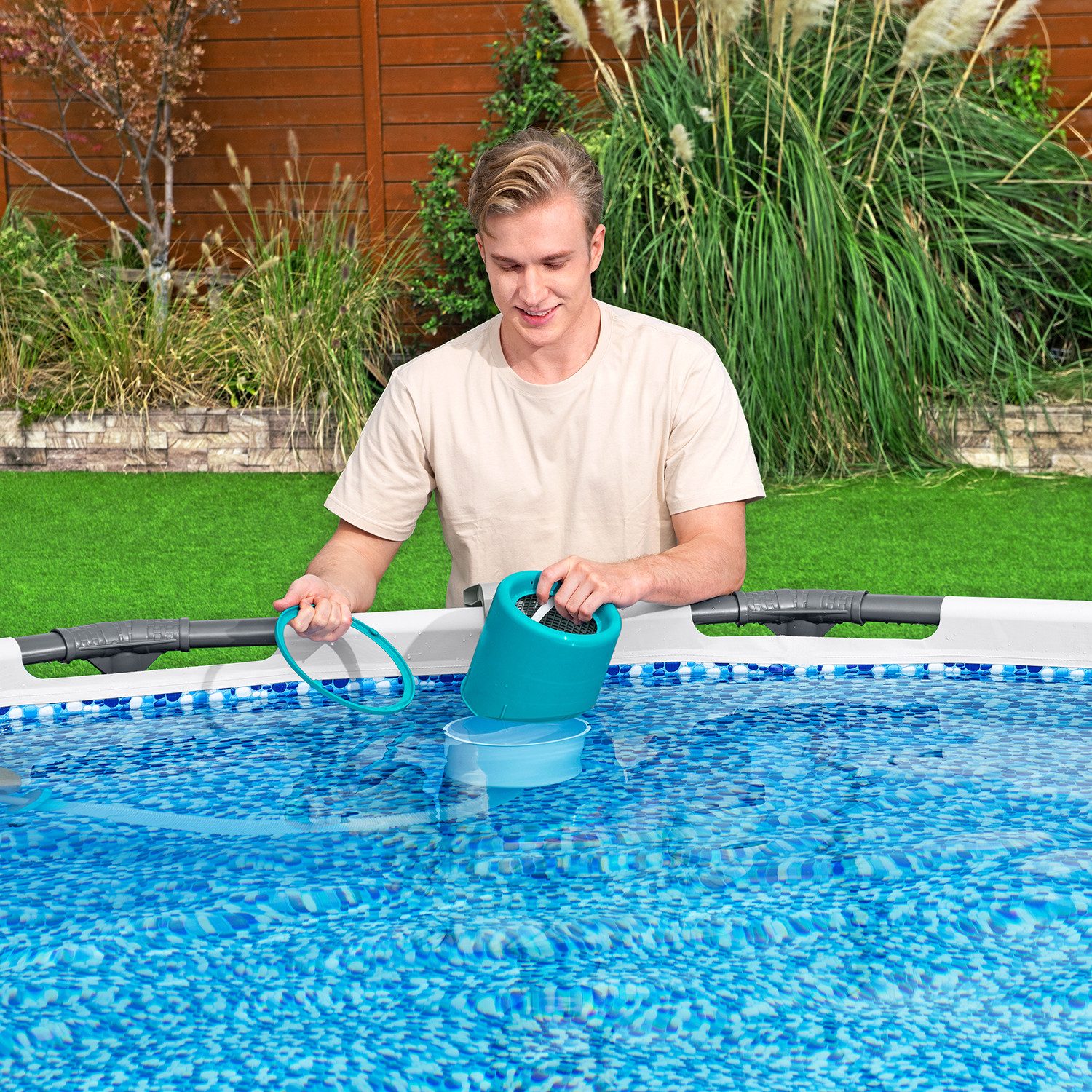 Bestway Poolbodensauger AquaClean™ Deluxe, (Set, für Poolgrößen bis 610 cm), ausgenommen Stahlwandpools