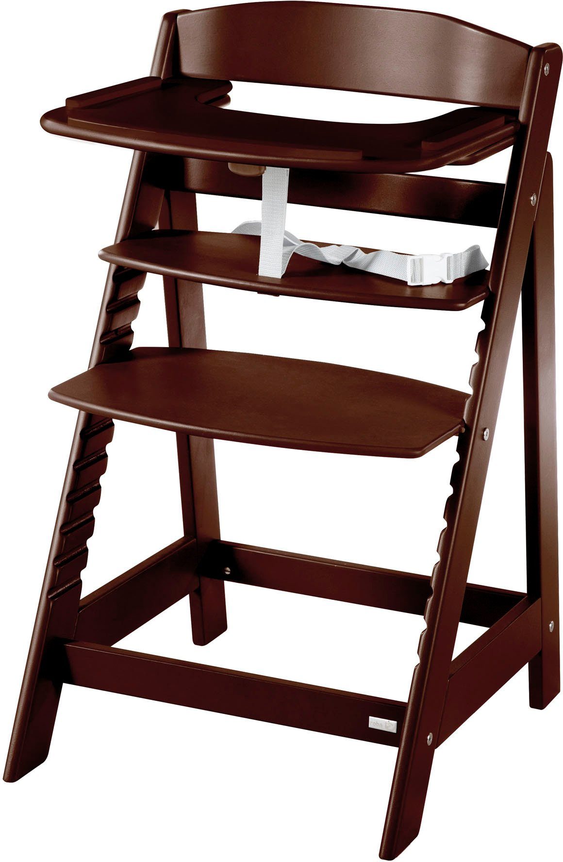 braun Sit aus Hochstuhl Holz roba® Up Flex, gebeizt,