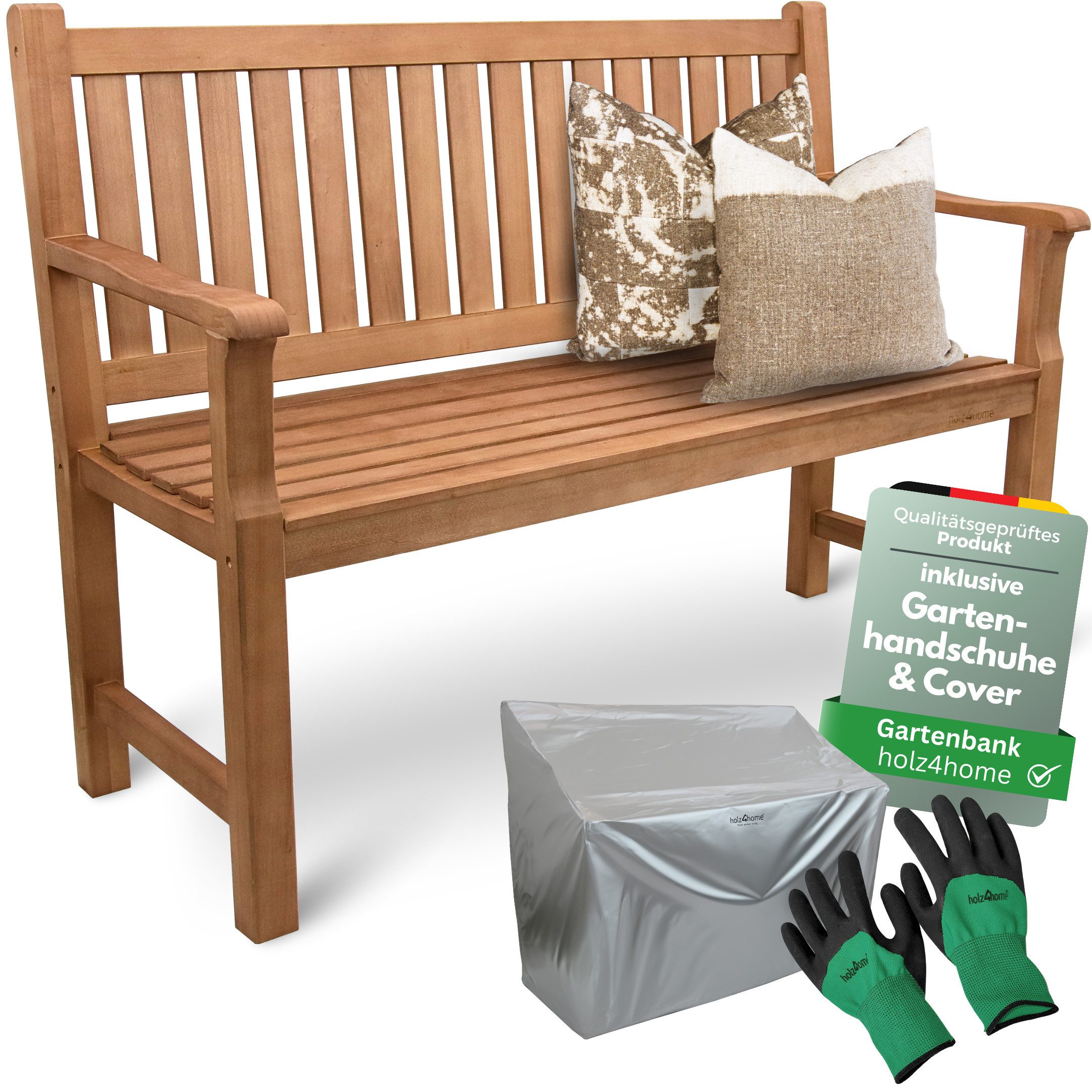 Gartenbank Sitzbank aus Holz I Outdoor Bank für 2-3 Personen
