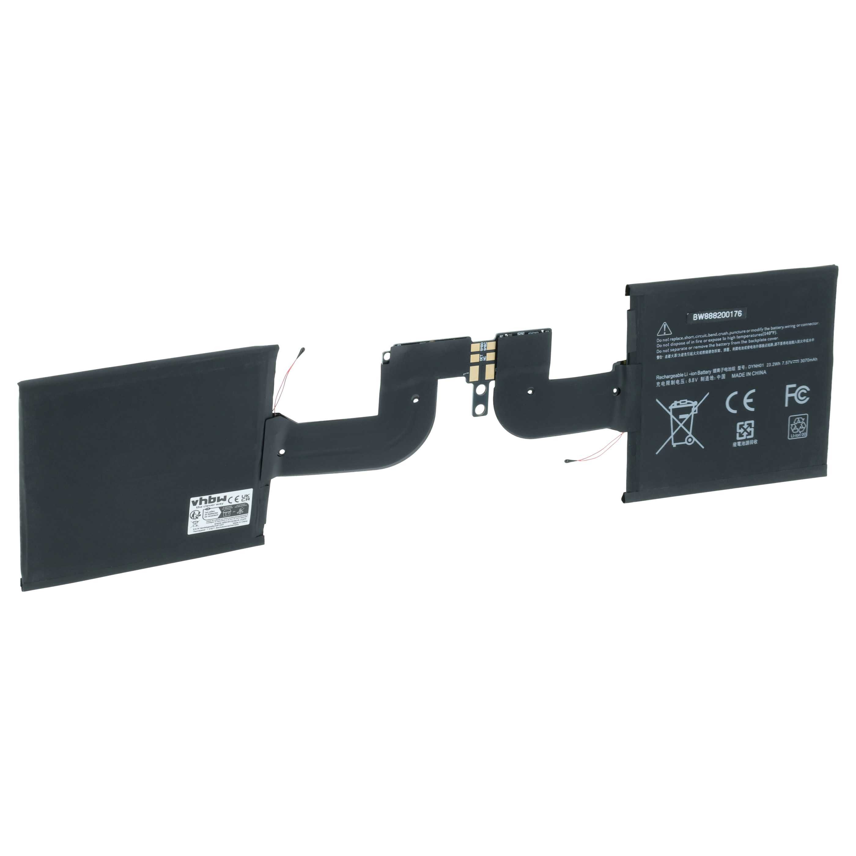 vhbw Akku passend für Microsoft Surface Book 2 1793, Surface Book 2 1793 15 Laptop-Akku Akku Li-Polymer 3000 mAh (7,57 V, 1 St), Leistungsfähiger Austausch-Akku für Notebook, Wiederaufladbar, Jede