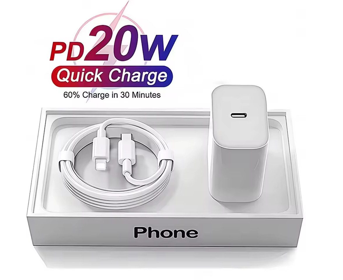 Montegoni 20W PD Schnellladegerät Typ-C für iPhone 14/13/12/11 Pro Max XR 8 Plus Smartphone-Ladegerät (1 set x 20W PD Schnellladegerät, 1-tlg., 1 x 20W PD-Schnellladegerät mit Kabel set, Verwendbar für alle iPhones mit Type-C)