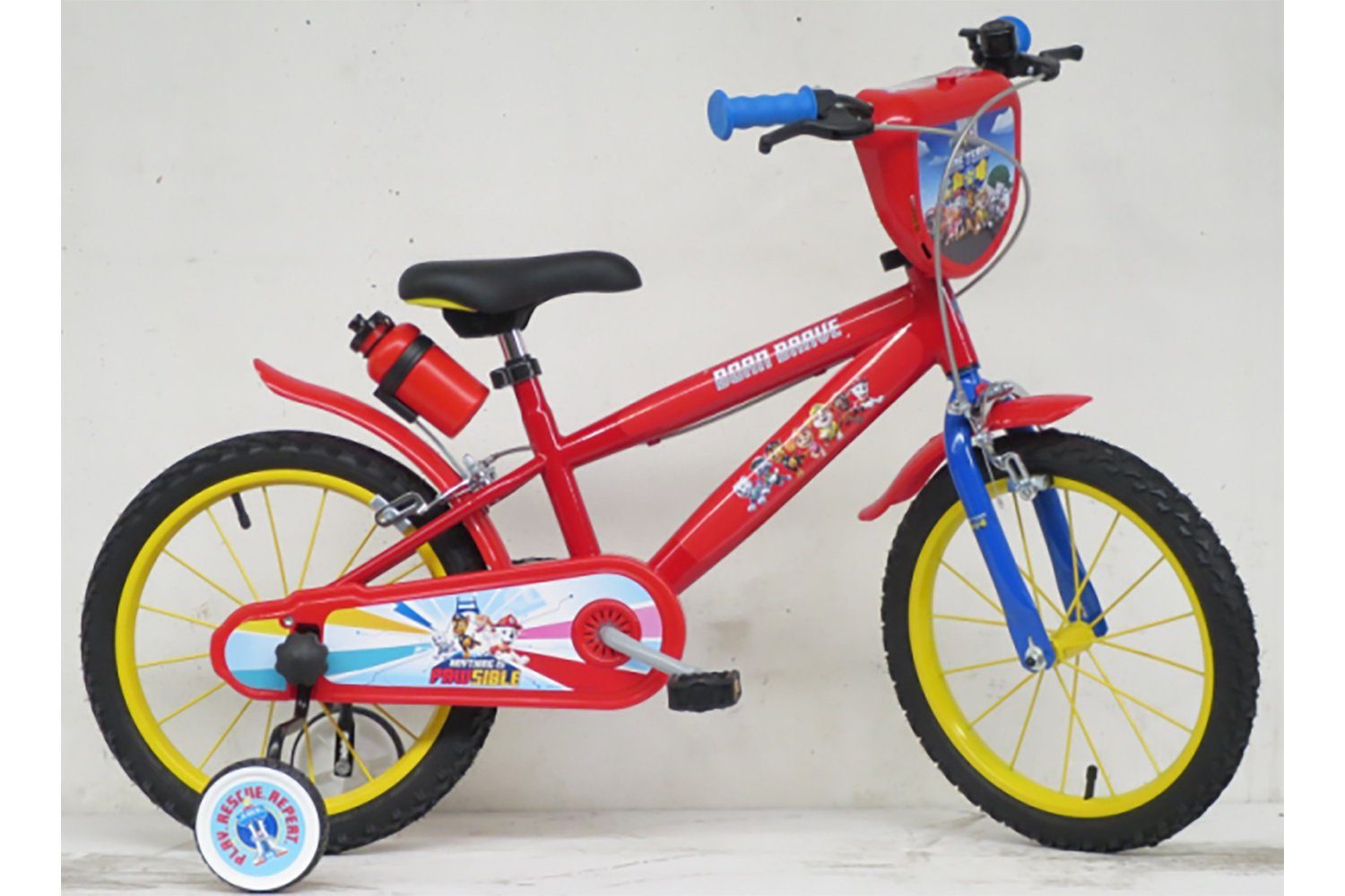 TPFSports Kinderfahrrad Paw Patrol 16 Zoll mit 2 Handbremsen, 1 Gang, (Jungsfahrrad - Jungen Kinderrad - ohne Schaltung - Sicherheitsgriffe), Kinder Jugend Fahrrad 16 Zoll - Jungsfahrrad - Rot