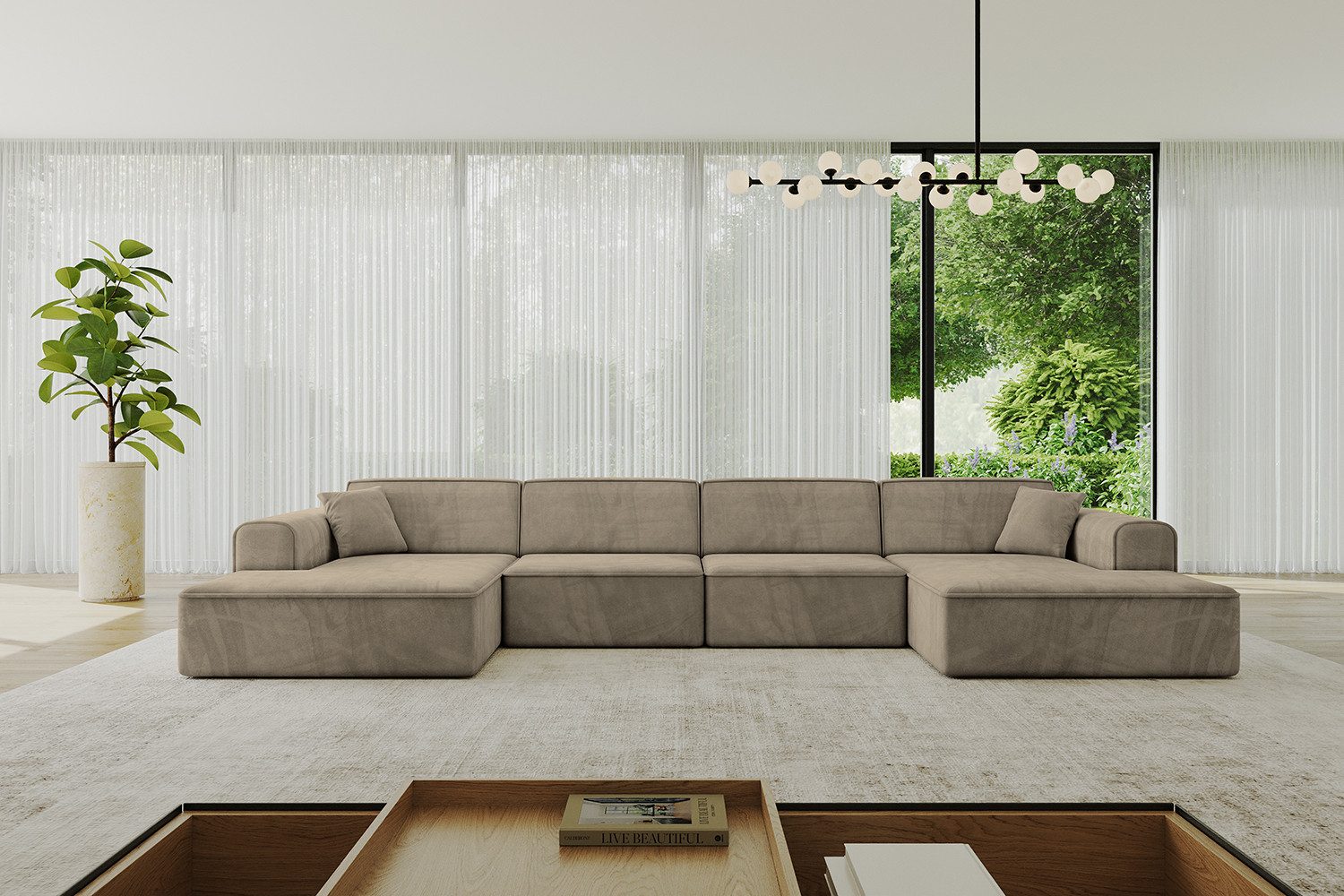ALTDECOR Wohnlandschaft IREA-U2-v3, Sofa Praktische Bequeme Funktionsecke C günstig online kaufen