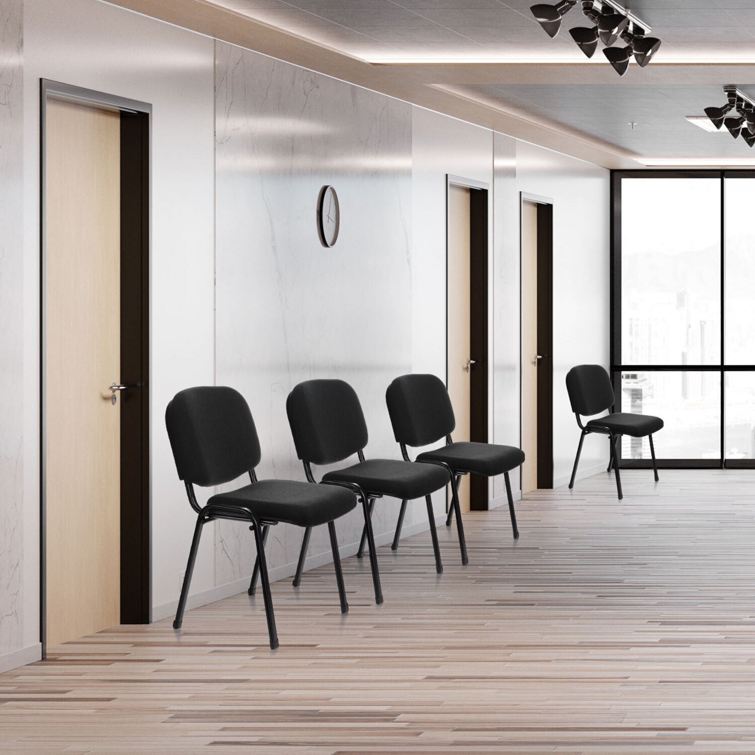 hjh OFFICE 4-Fußstuhl XT 600 Stuhl Stoff 4 St., 4er Set Besucherstühle gepolstert, bis 4 Stühle stapelbar