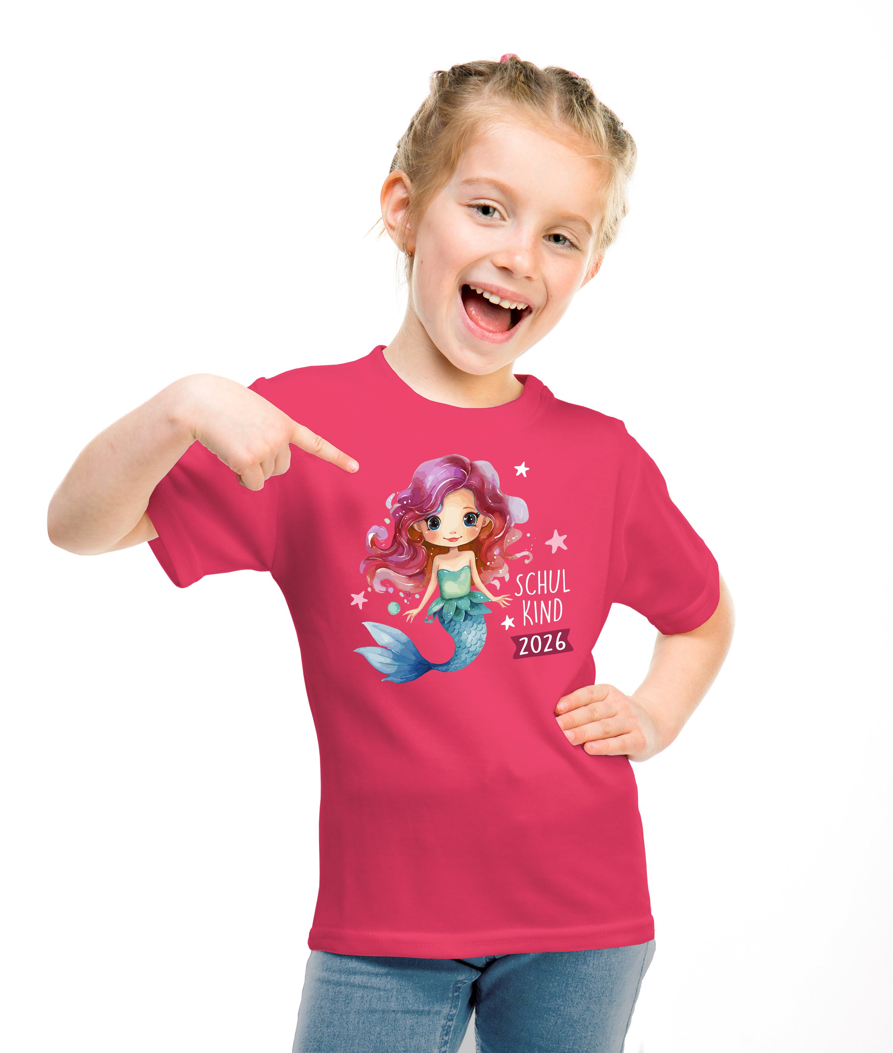 SpecialMe Print-Shirt Mädchen Einschulung T-Shirt 2026 Meerjungfrau – Schulkind 2026 Shirt – Bild 3 von 5