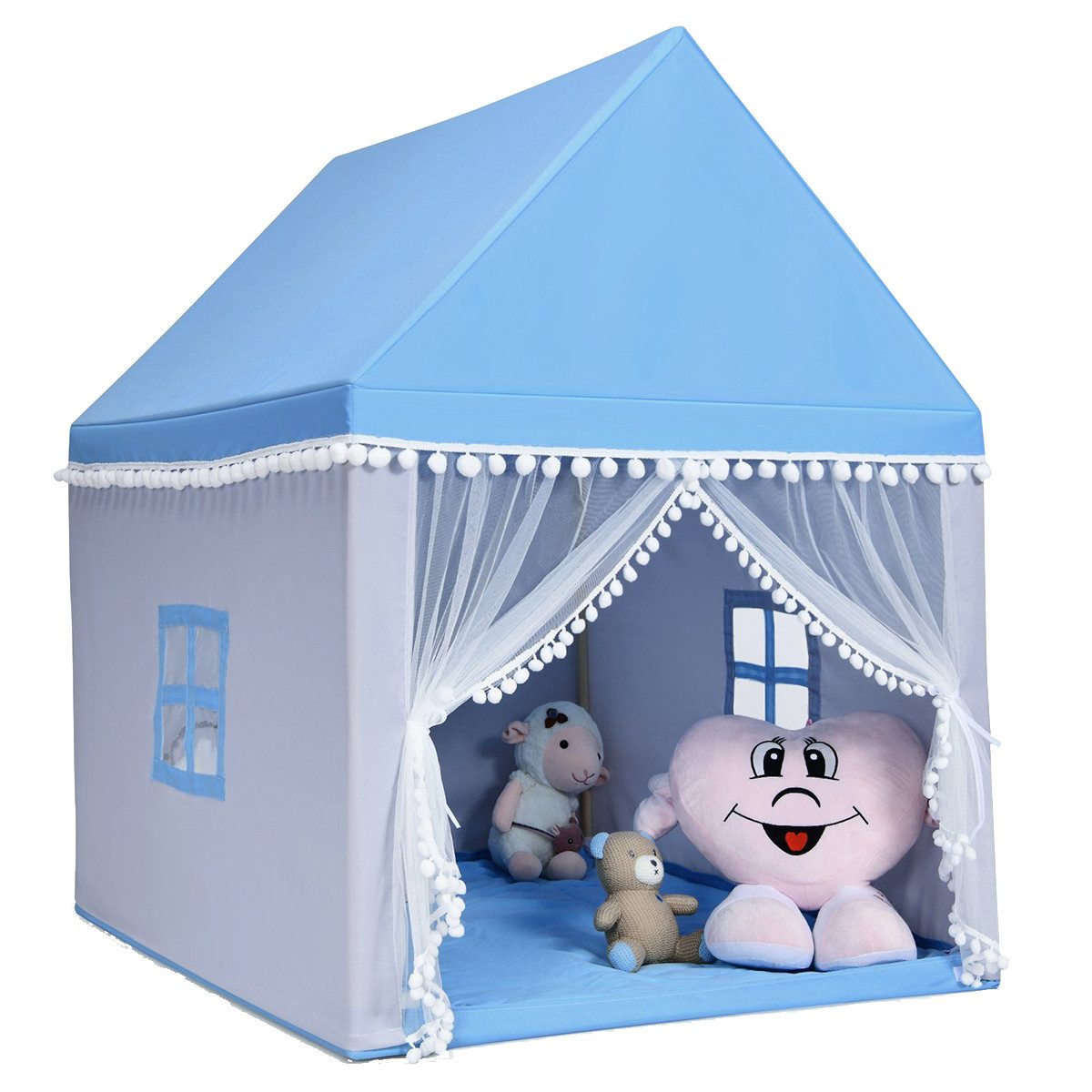 COSTWAY Spielzelt Kinder, mit Baumwolldecke, Fenster 120x105x140cm günstig online kaufen