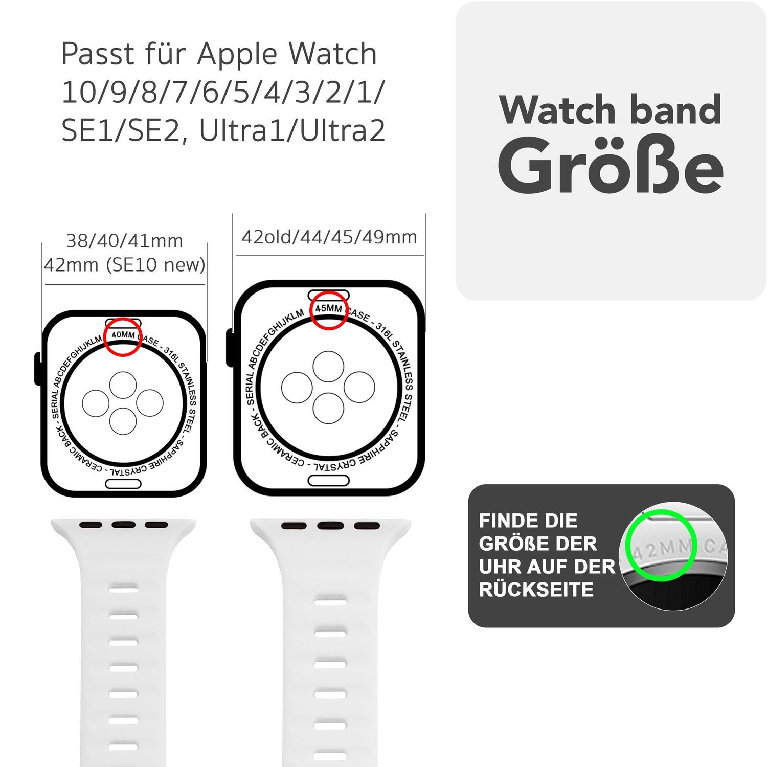 Nalia Smartwatch-Armband Apple Watch 38mm/40/41/42(Serie 10), Silikon Ersat günstig online kaufen