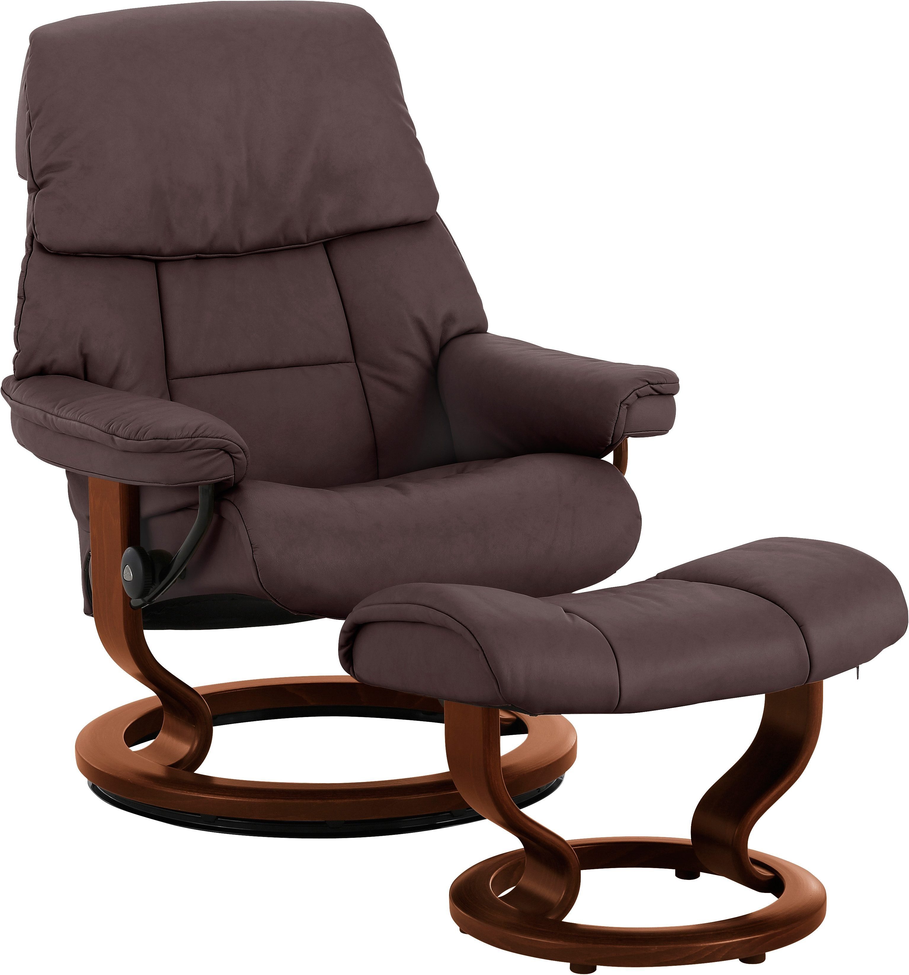 Stressless® Eiche, Hocker), Wenge, Größe Base, Braun M, Gestell Relaxsessel Classic & Schwarz Ruby Relaxsessel (Set, mit mit