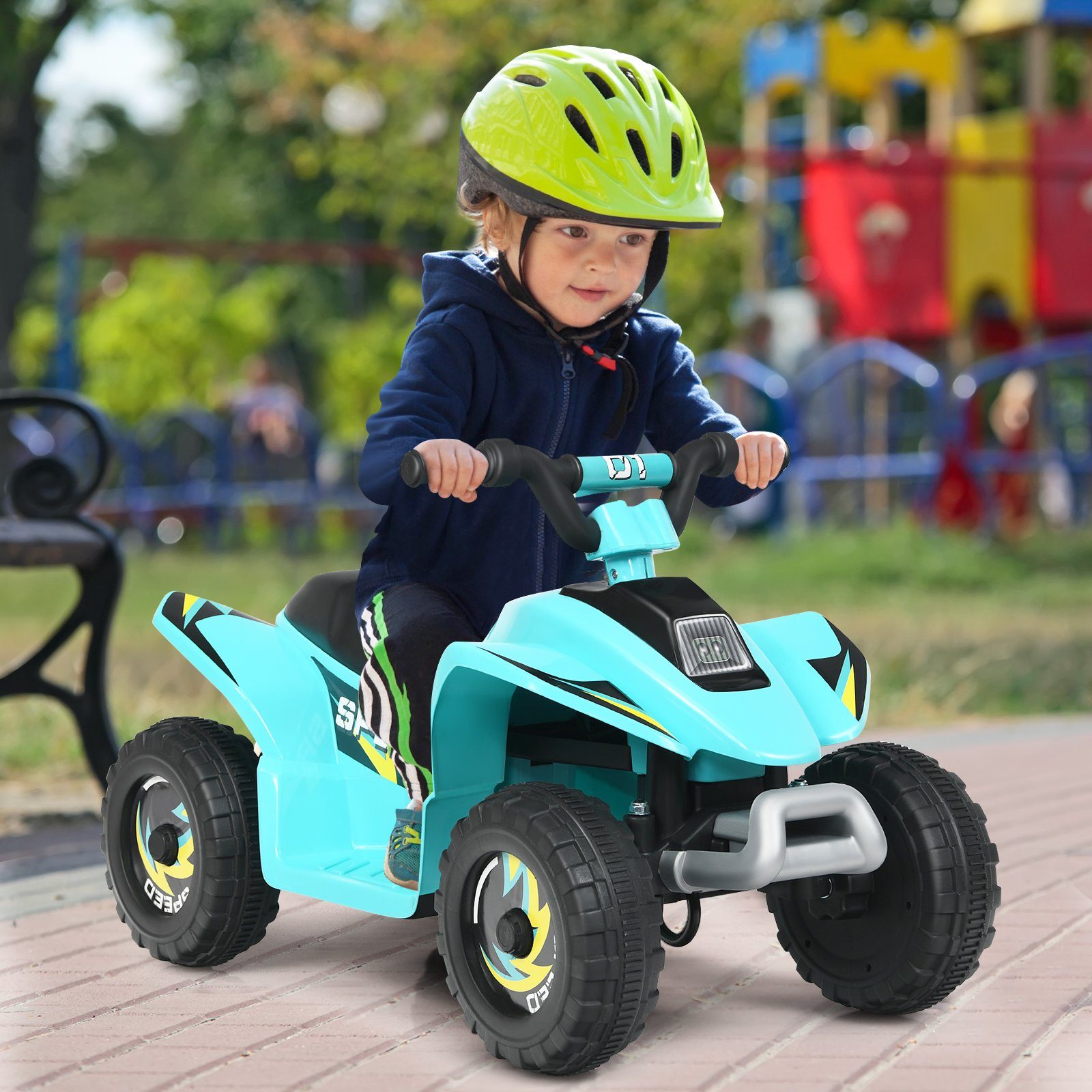 COSTWAY Elektro-Kinderquad, Belastbarkeit 30 kg, Kinderauto, Elektroauto, 2,8-4,6 km/h