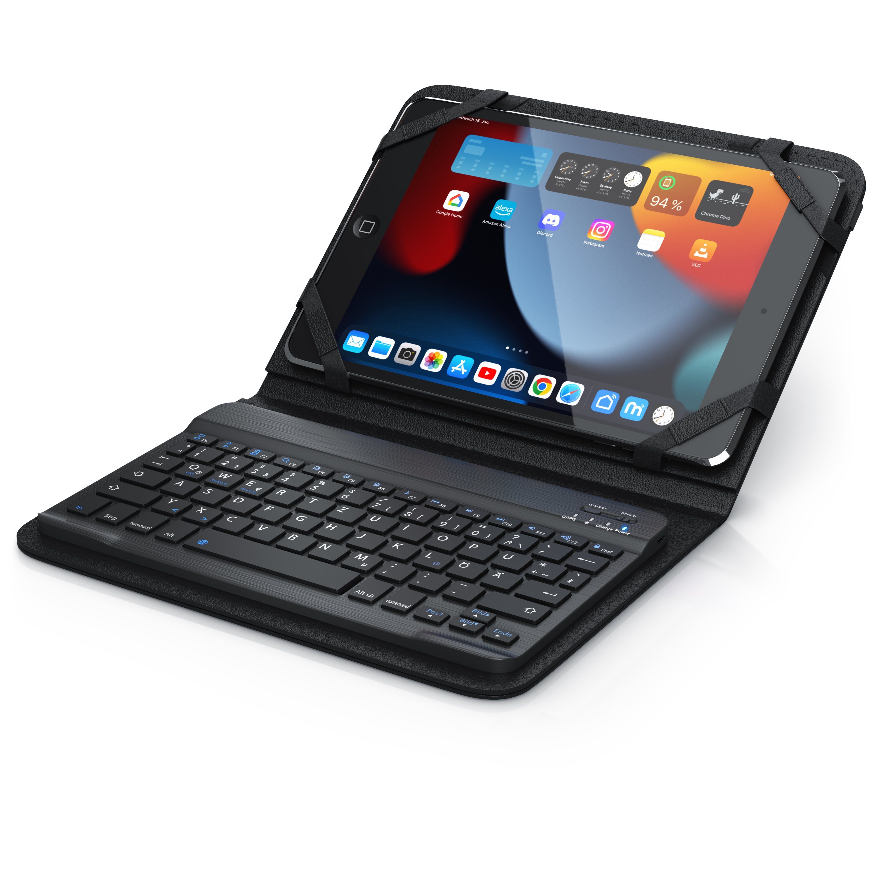 den Kunstledercase 9-10" Tablet-Tastatur für (Bluetooth-Keyboard, Transport) Aplic Tablets