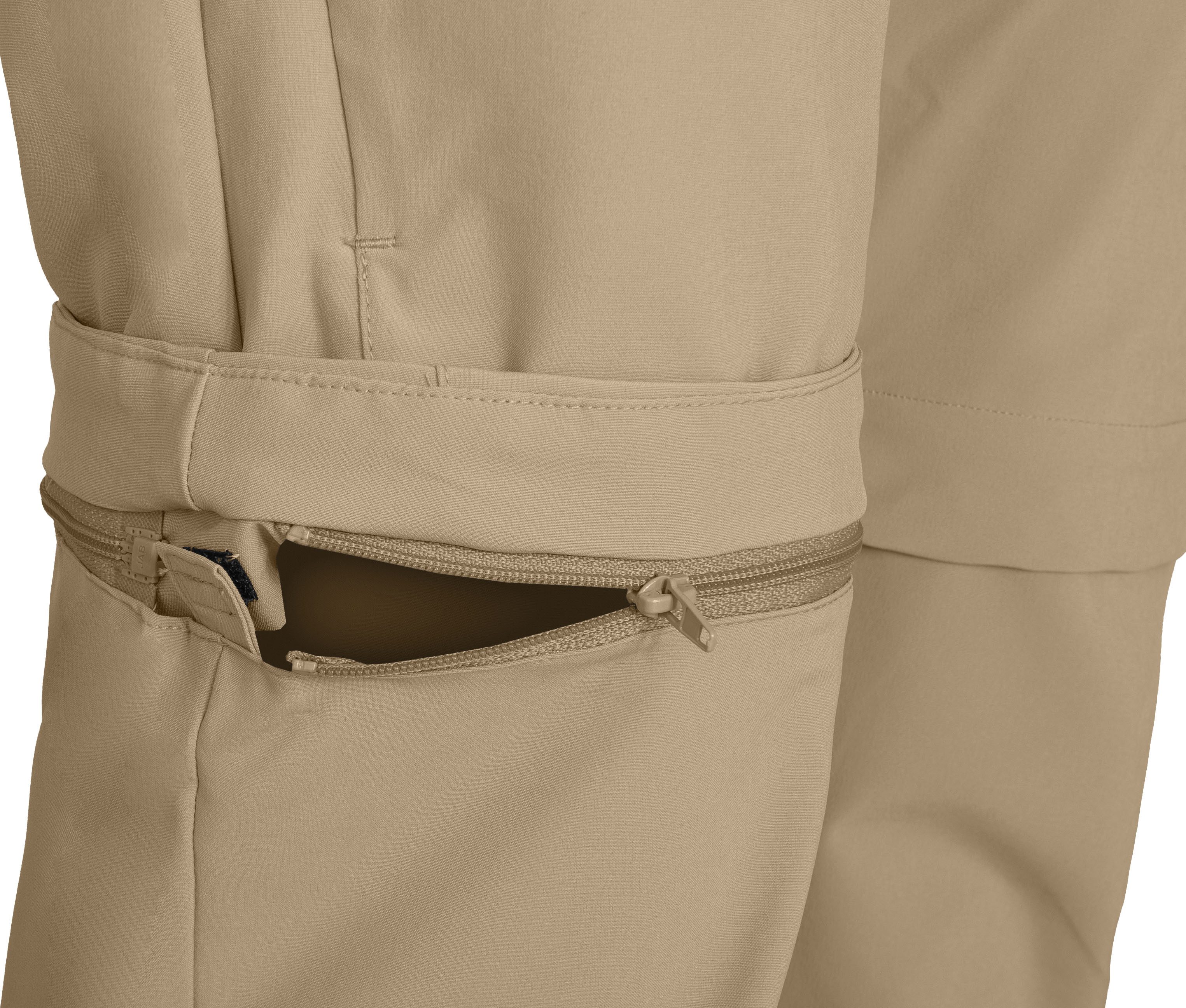 Bergson Outdoorhose AALBORG Vario Zipp-Off (slim) Damen Wanderhose, recycelt, elastisch, sportlich, Normalgrößen, beige